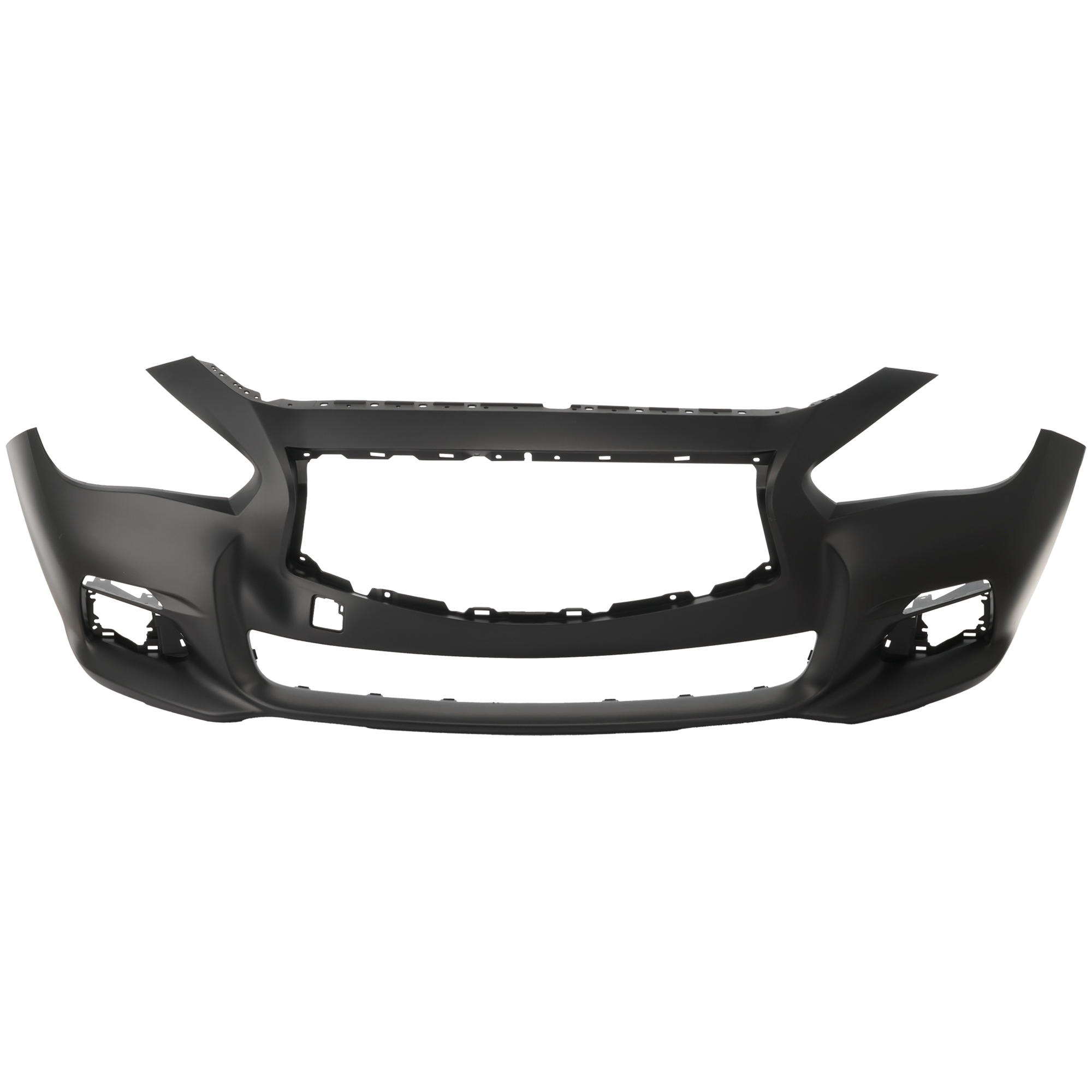 AM Q50-14-17 FRONT BUMPER COVER Primed w o Object Sensor Holes Hybrid 14-15 Exc. Sport Models SKU REPI010331P Partslink IN1000256 OEM 620224HB0H
