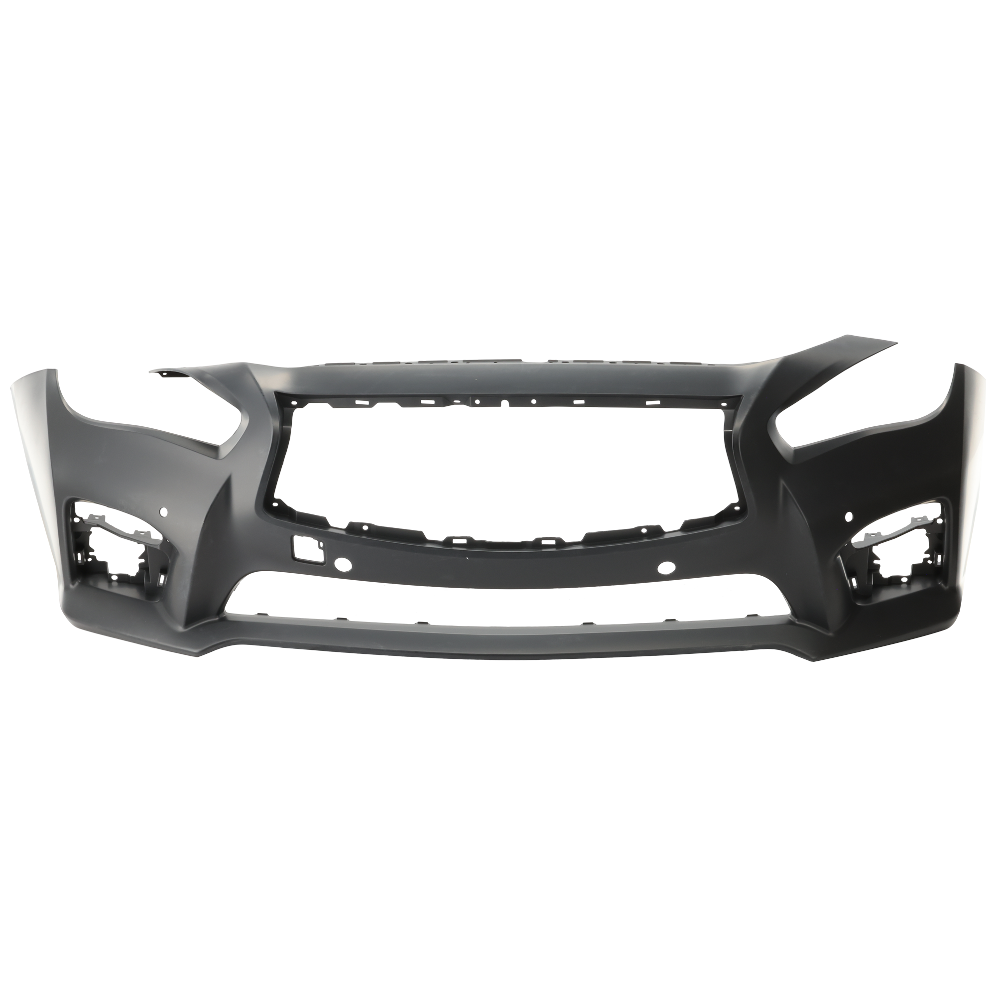 AM Q50-14-17 FRONT BUMPER COVER Primed w Object Sensor Holes Hybrid Sport Red Sport Sport Models CAPA SKU REPI010335PQ Partslink IN1000259C OEM 620224HE0H