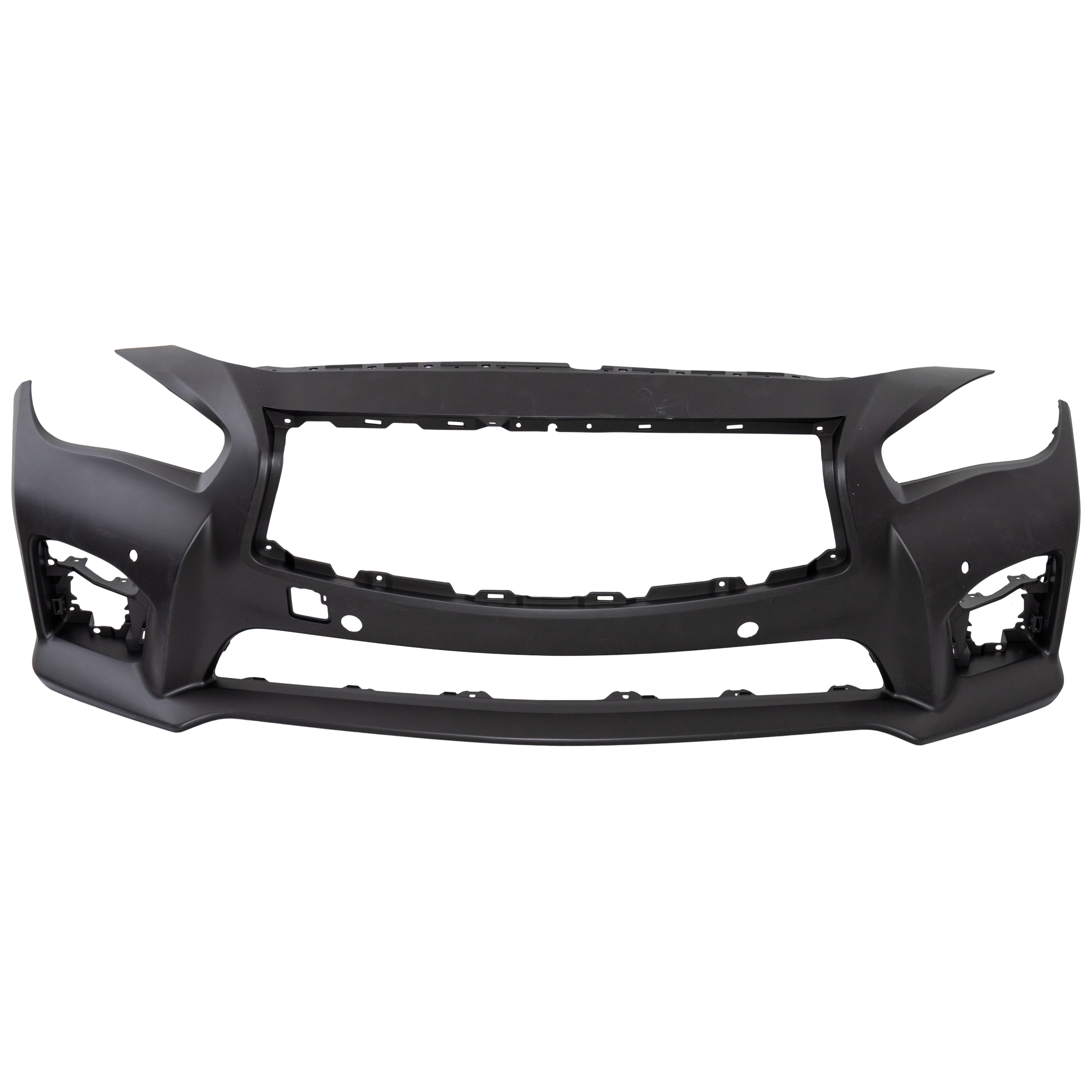 AM Q50-14-17 FRONT BUMPER COVER Primed w Object Sensor Holes Hybrid Sport Red Sport Sport Models SKU REPI010335P Partslink IN1000259 OEM 620224HE0H