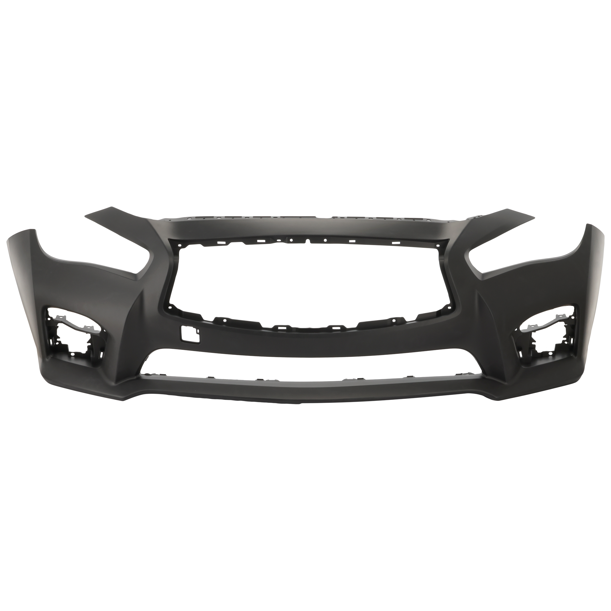AM Q50-14-17 FRONT BUMPER COVER Primed w o Object Sensor Holes Hybrid Sport Red Sport Sport Models SKU REPI010336P Partslink IN1000258 OEM 620224HD0H