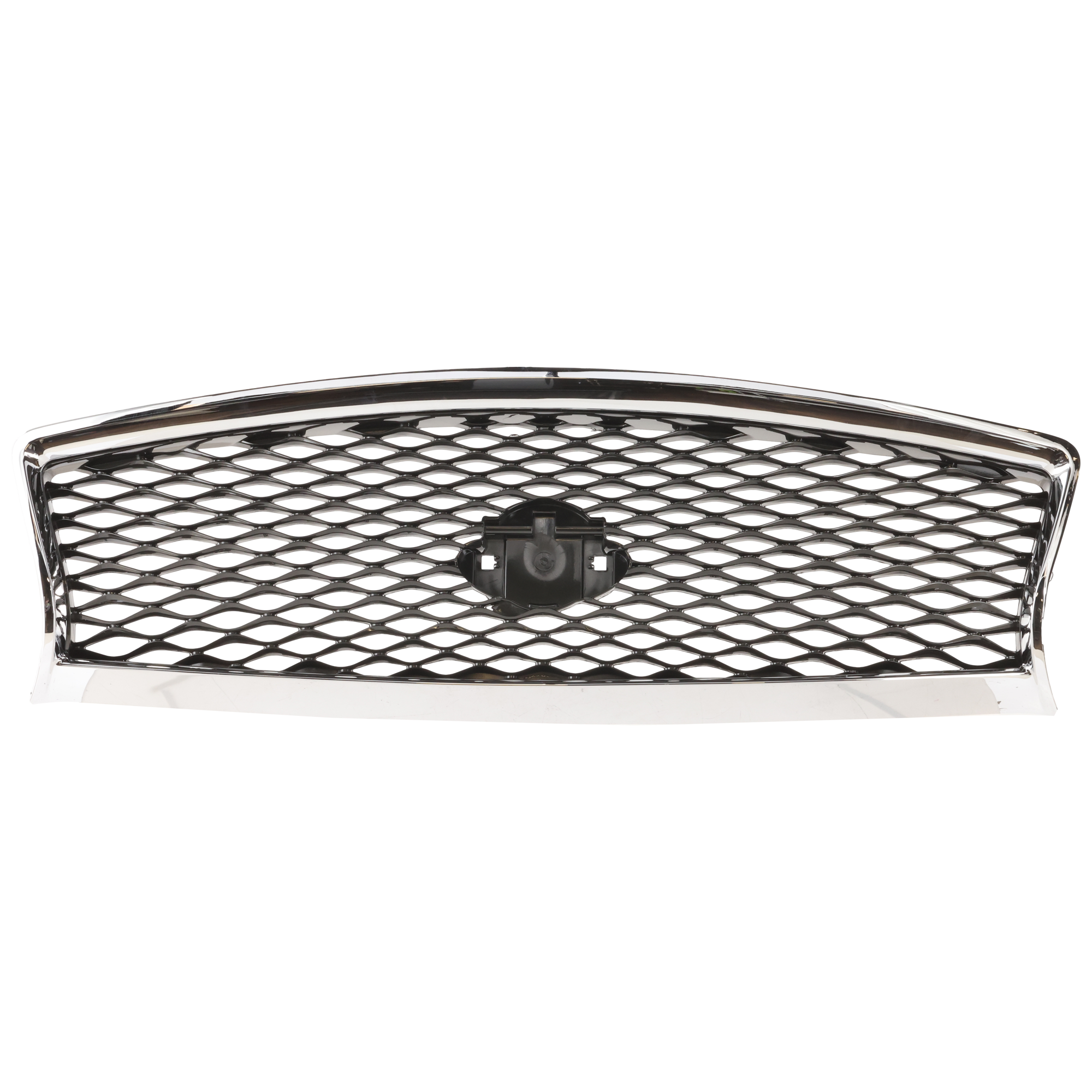 AM Q50-14-17 GRILLE Chrome Shell with Painted Gray Insert w o Front View Camera Hybrid Model 14-15 SKU REPI070114 Partslink IN1200118 OEM 623104HB1B