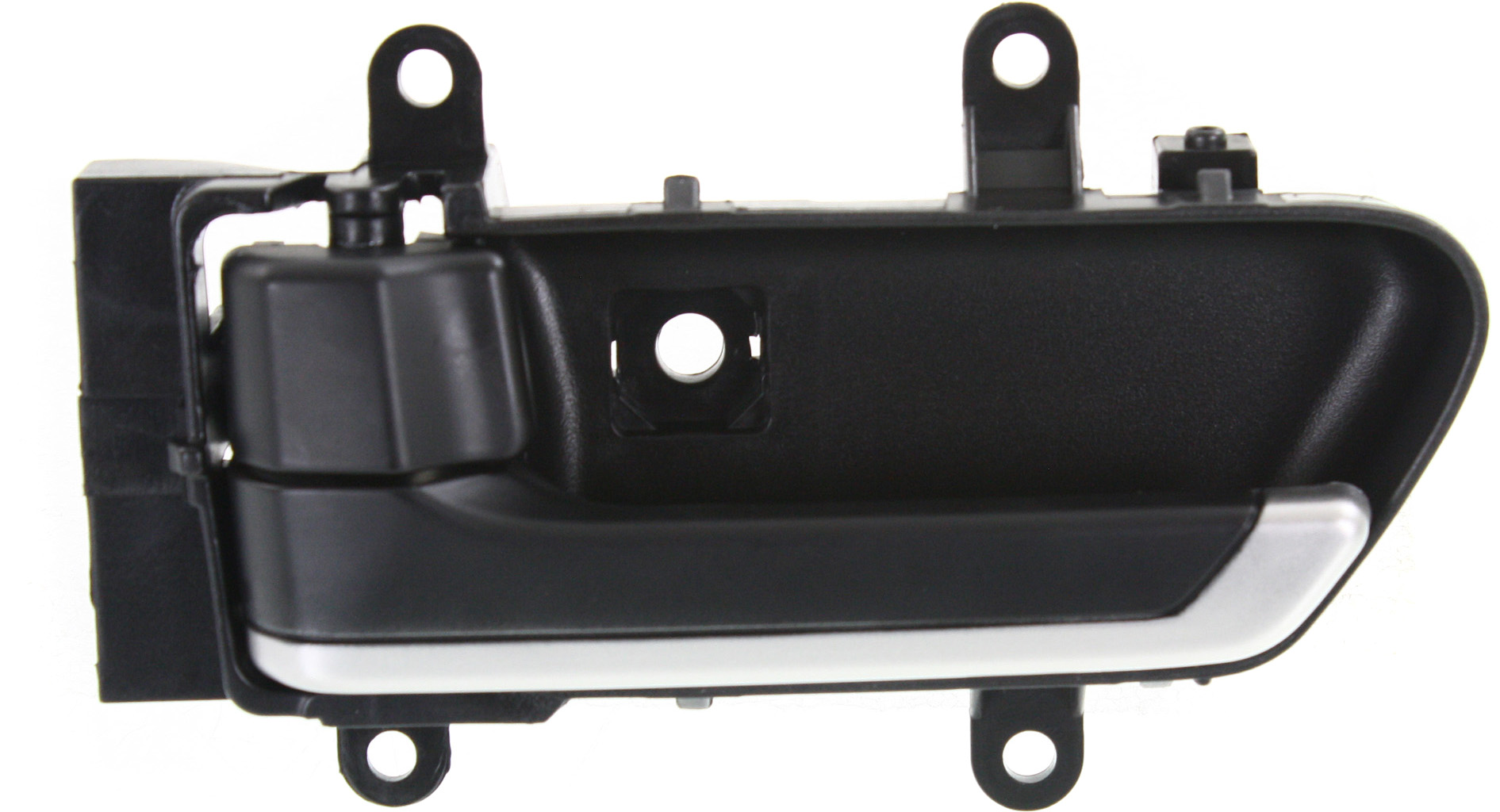 AM MURANO 03-05 FRONT INTERIOR DOOR HANDLE LH Black w Silver Insert Plastic w o Lighting Hole =REAR SKU REPI462170 OEM 80671CA00A 80671CA003