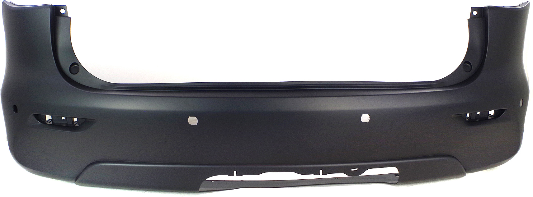 AM JX35-13-13 QX60-14-15 REAR BUMPER COVER Primed JX35 w Premium Pkg w Towing Pkg w Driver Assist Pkg w Towing Hitch w Object Sensor Holes SKU REPI760123P Partslink IN1100149 OEM 850223JA2H