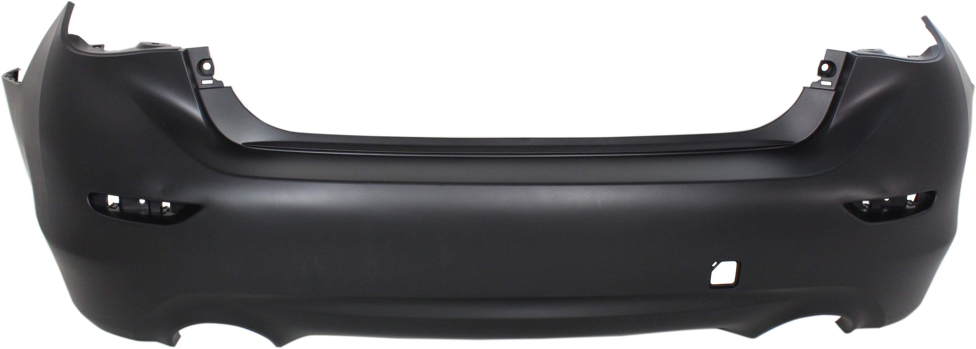 AM Q50-14-17 REAR BUMPER COVER Primed w o Object Sensor Holes 14-15 Hybrid Models SKU REPI760128P Partslink IN1100152 OEM 850224GA0H