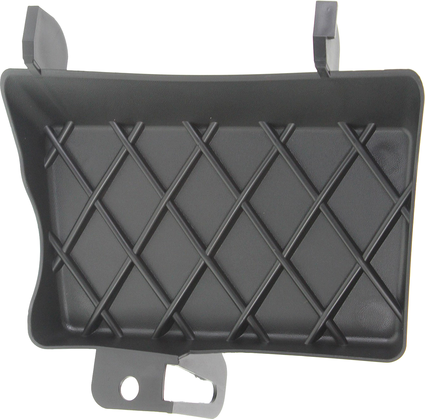 AM GRAND CHEROKEE 11-13 FRONT BUMPER TOW HOOK COVER LH Textured Black Exc. SRT SRT8 Models SKU REPJ018402 Partslink CH1029100 OEM 1SJ41RXFAB