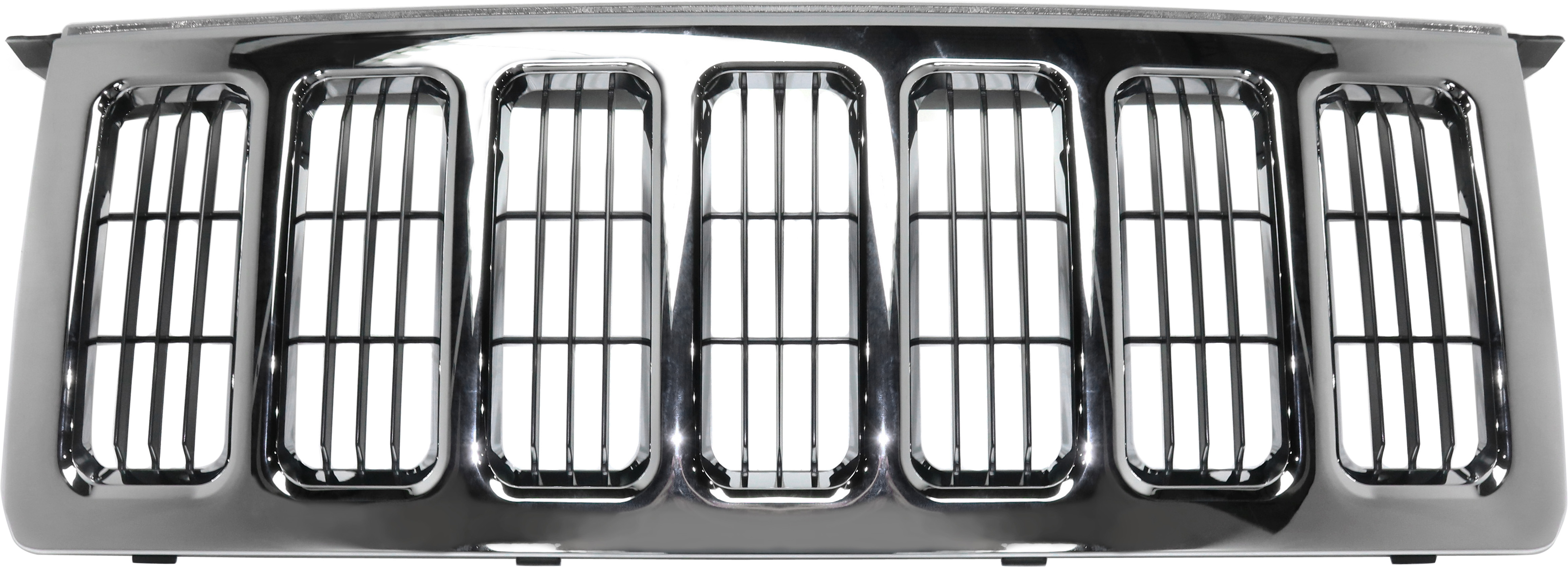 AM COMMANDER 06-10 GRILLE w Vertical Bar Insert Chrome Shell Textured Black Insert SKU REPJ070111 Partslink CH1200303 OEM 55156975AD