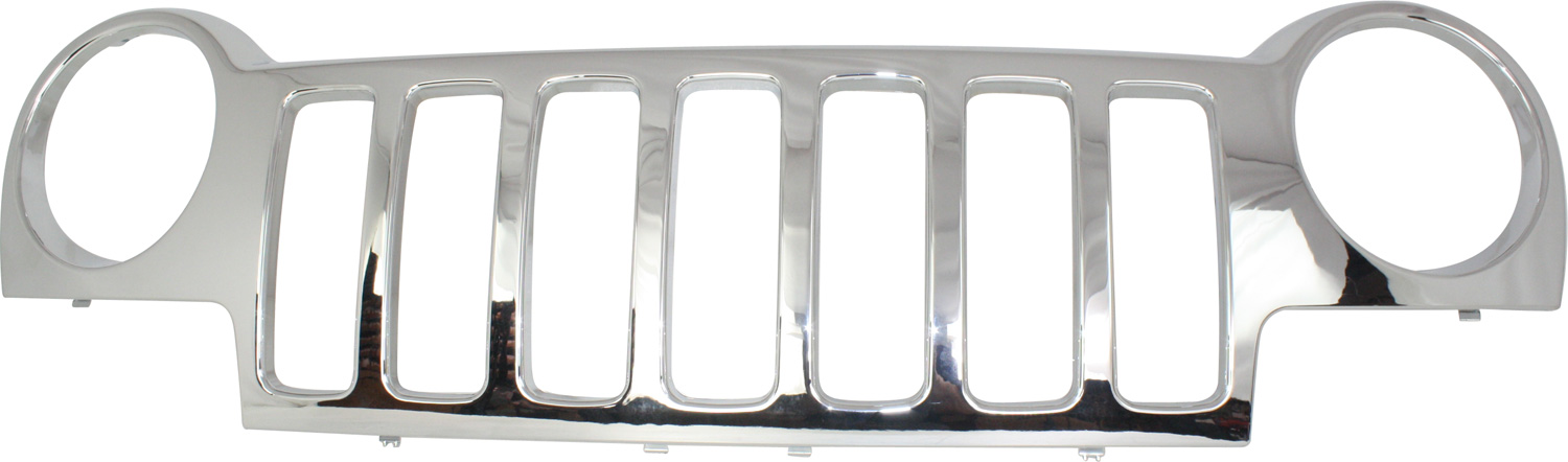 AM LIBERTY 02-04 GRILLE Chrome w o Inserts SKU REPJ070113 Partslink CH1200256