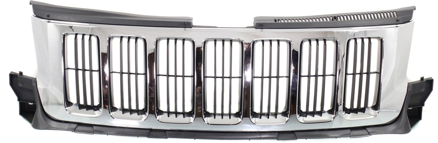 AM GRAND CHEROKEE 11-13 GRILLE Chrome Shell Textured Black Insert Laredo Limited Models SKU REPJ070124 Partslink CH1200341 OEM 55079377AE