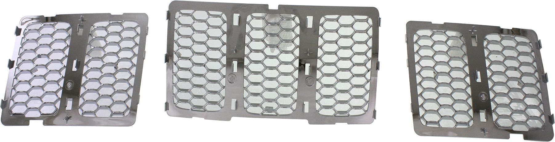AM GRAND CHEROKEE 14-16 GRILLE Honeycomb Insert Chrome Shell and Insert CAPA SKU REPJ070128Q Partslink CH1200366C OEM 68143075AB