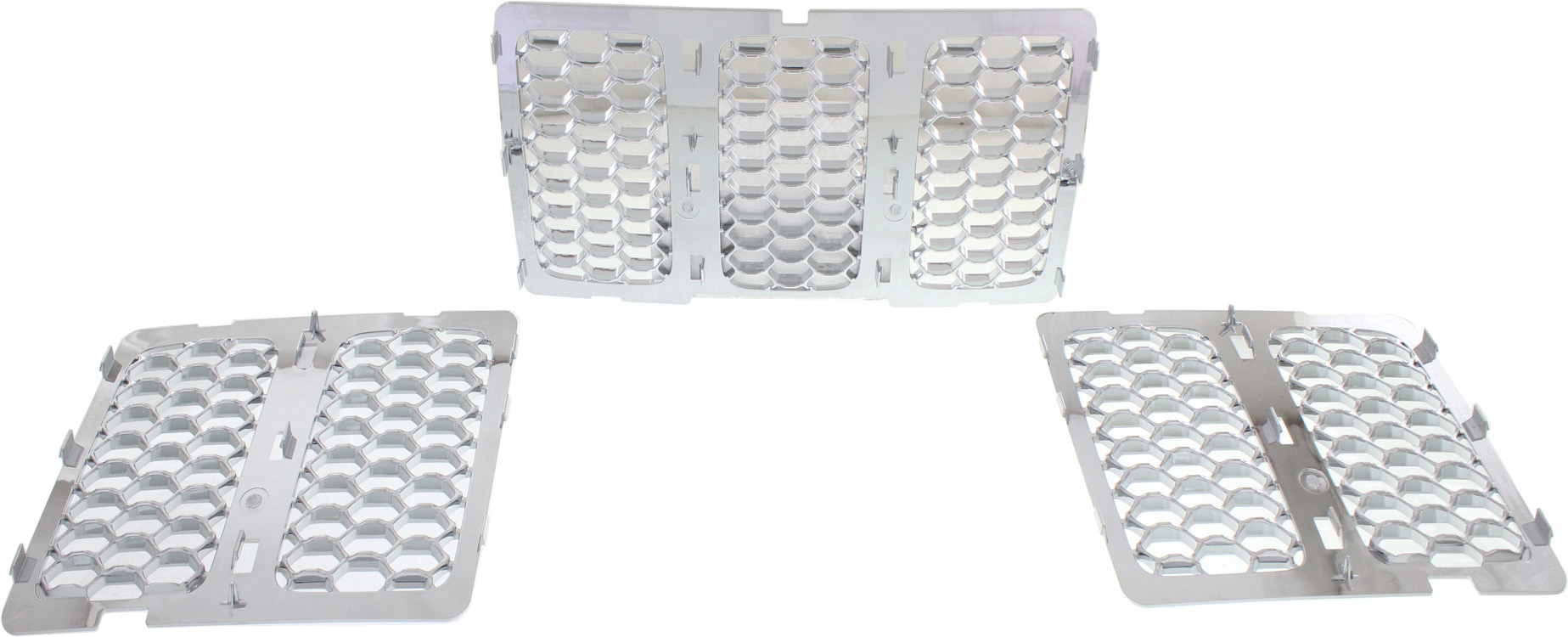 AM GRAND CHEROKEE 14-16 GRILLE Honeycomb Insert Chrome Shell and Insert SKU REPJ070128 Partslink CH1200366 OEM 68143075AB