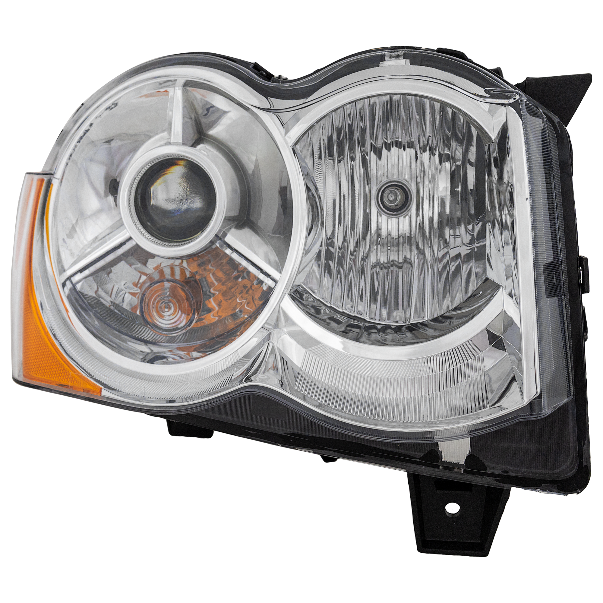 AM GRAND CHEROKEE 08-10 HEAD LAMP RH Lens and Housing HID Xenon w o HID Kit SKU REPJ100109 Partslink CH2519129 OEM 55157484AH 55157484AD 55157484