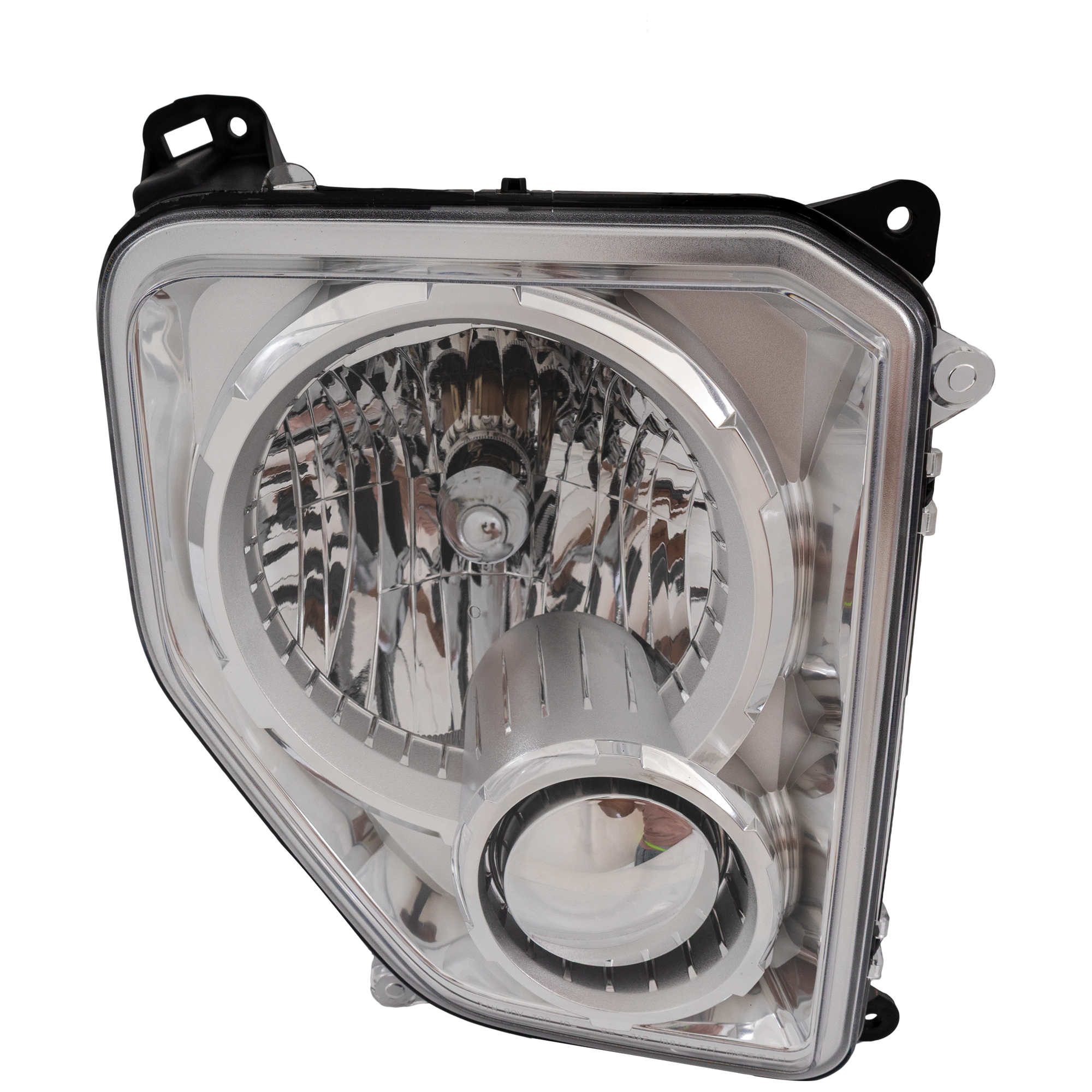 AM LIBERTY 08-12 HEAD LAMP RH Assembly Halogen Chrome Interior w o Fog Light Round Bulb Shield CAPA SKU REPJ100111Q Partslink CH2503234C OEM 57010170AE