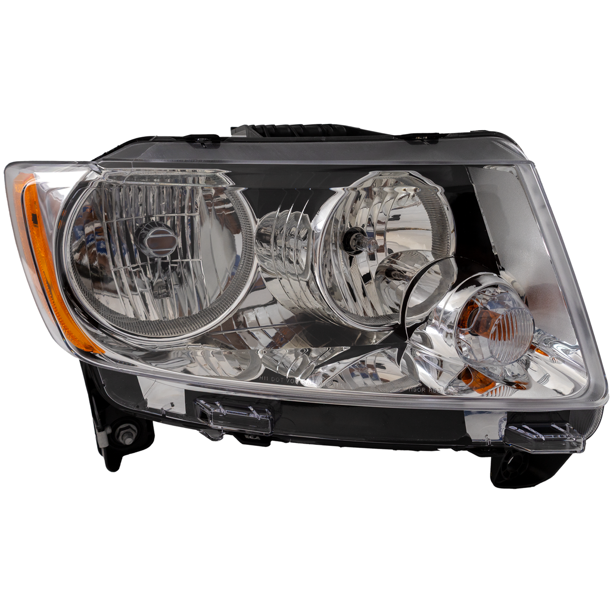 AM COMPASS 11-13 HEAD LAMP RH Assembly Standard Type Code LMB 13-13 w o Black Trim CAPA SKU REPJ100121Q OEM 68088868AD PFM