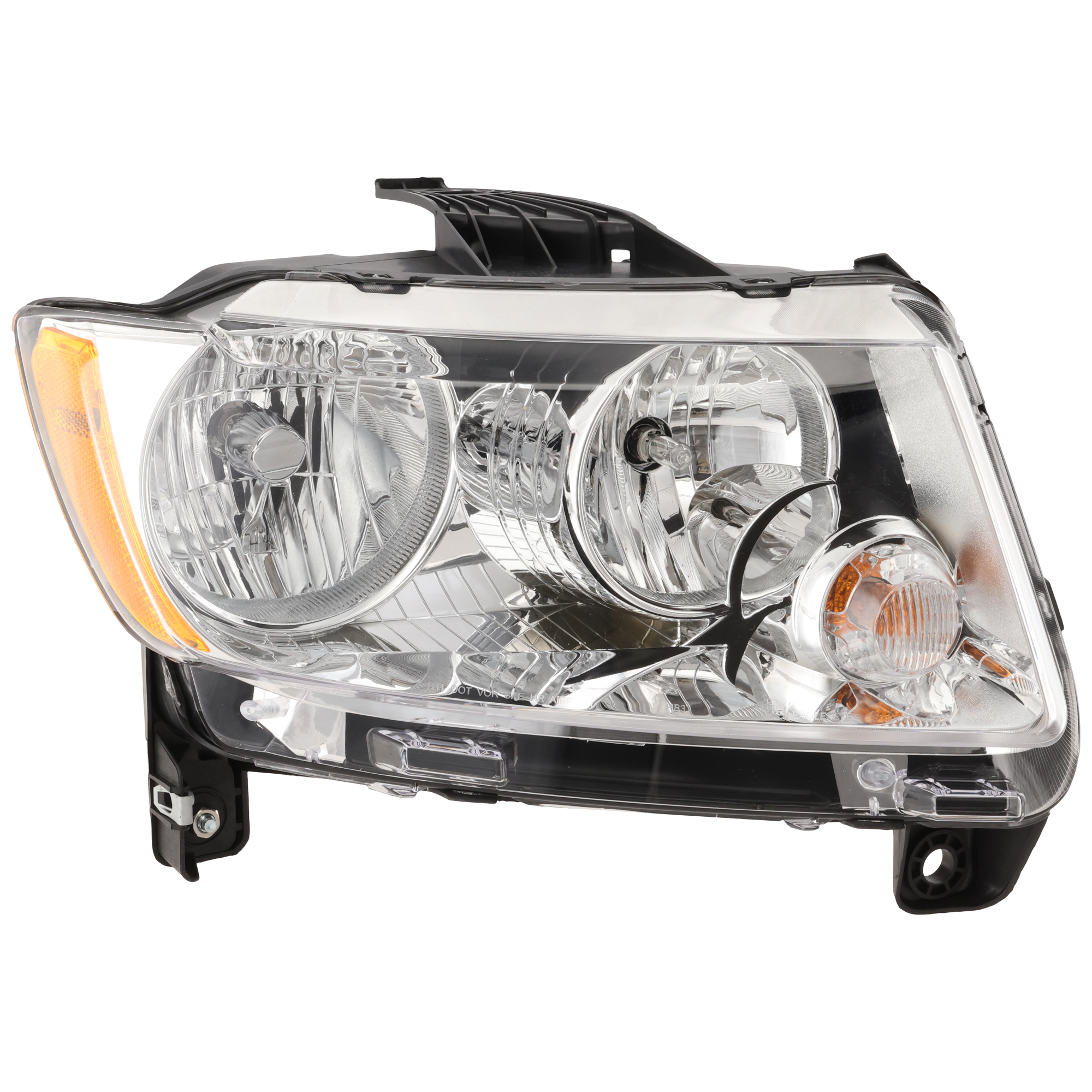 AM COMPASS 11-13 HEAD LAMP RH Assembly Standard Type Code LMB 13-13 w o Black Trim SKU REPJ100121 OEM 68088868AD PFM