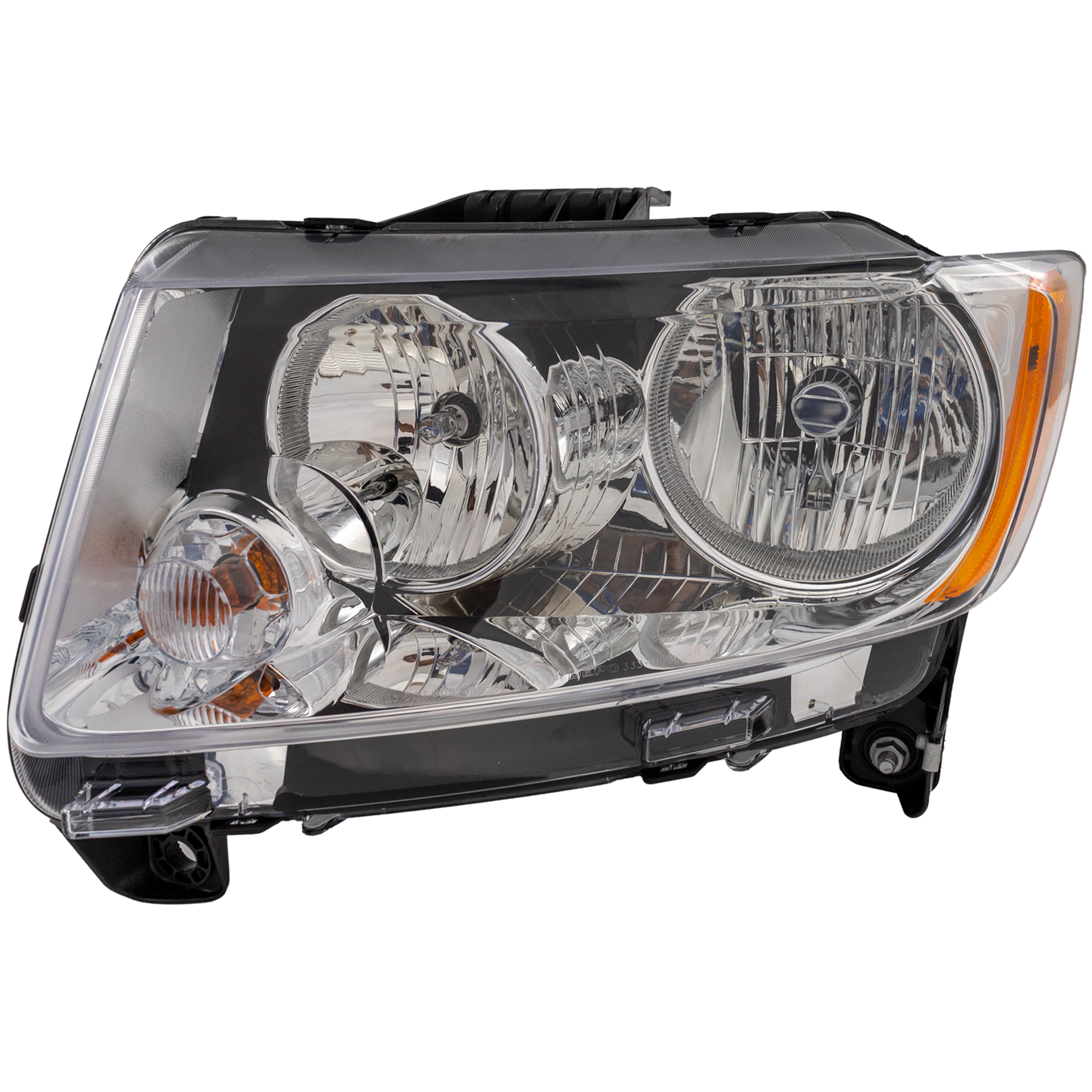 AM COMPASS 11-13 HEAD LAMP LH Assembly Standard Type Code LMB 13-13 w o Black Trim CAPA SKU REPJ100122Q OEM 68088869AD PFM
