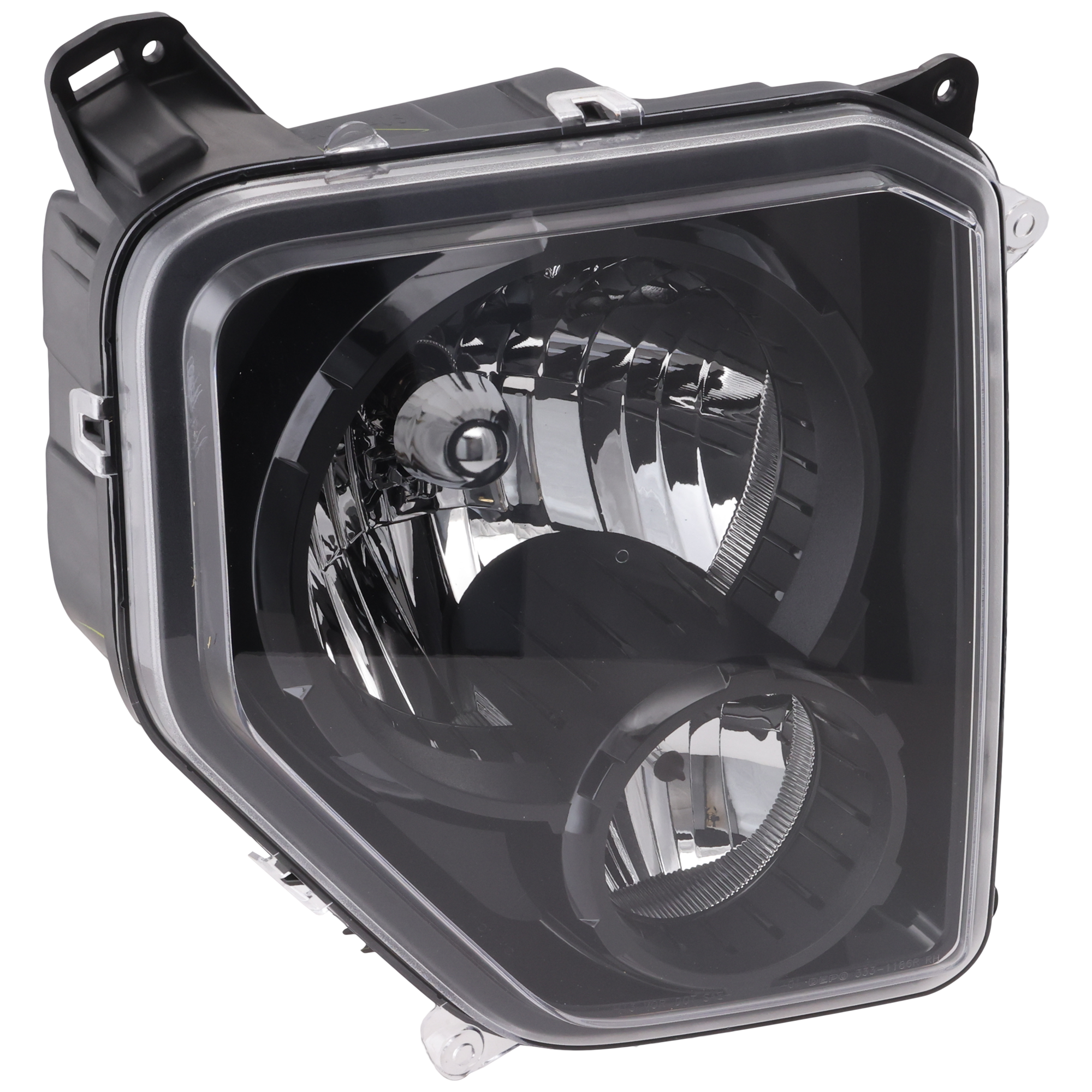 AM LIBERTY 10-12 HEAD LAMP RH Assembly Halogen Black Interior CAPA SKU REPJ100147Q Partslink CH2503227C OEM 68079710AA