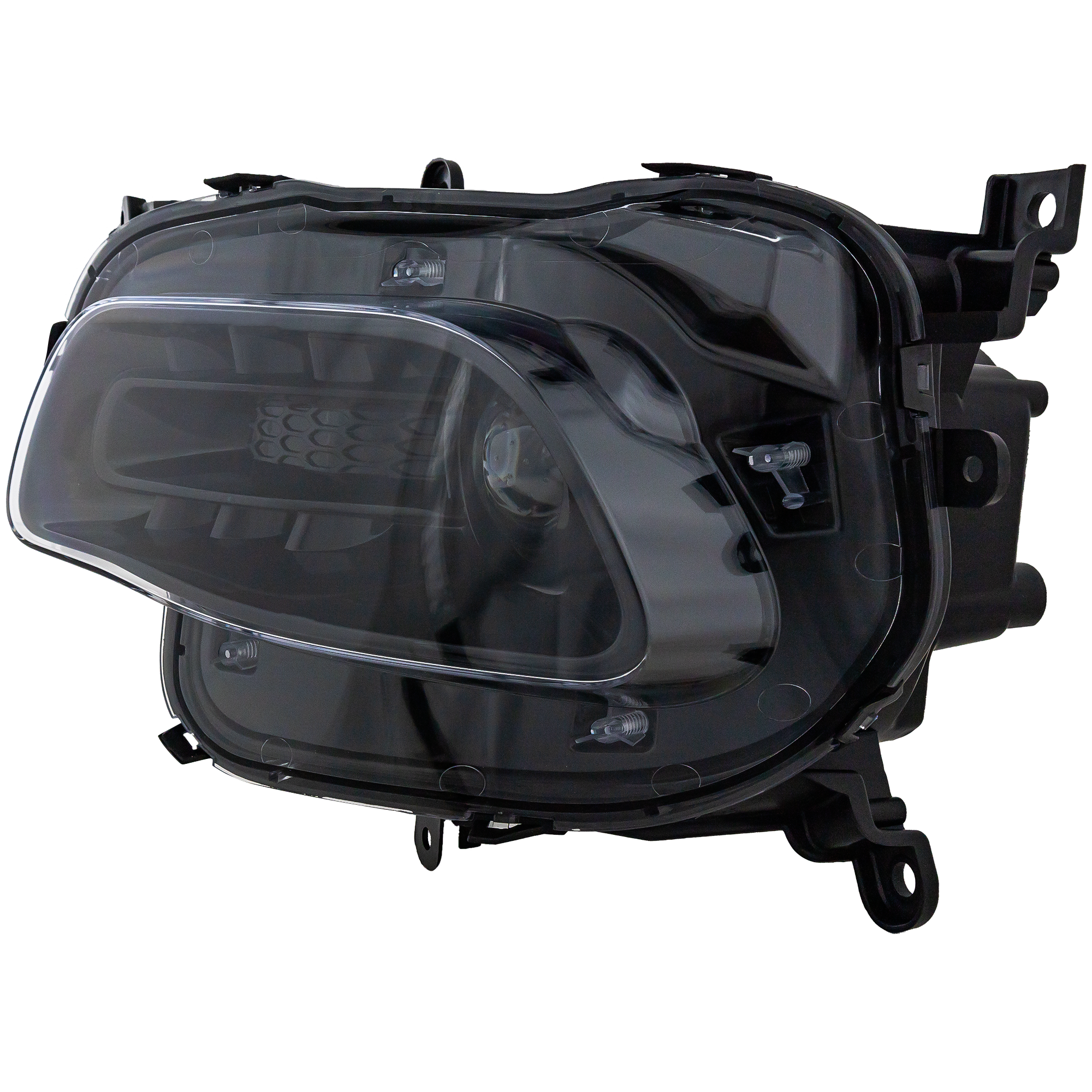 AM CHEROKEE 14-18 HEAD LAMP LH Assembly Halogen w Black Trim SKU REPJ100156 Partslink CH2502249 OEM 68102847AE