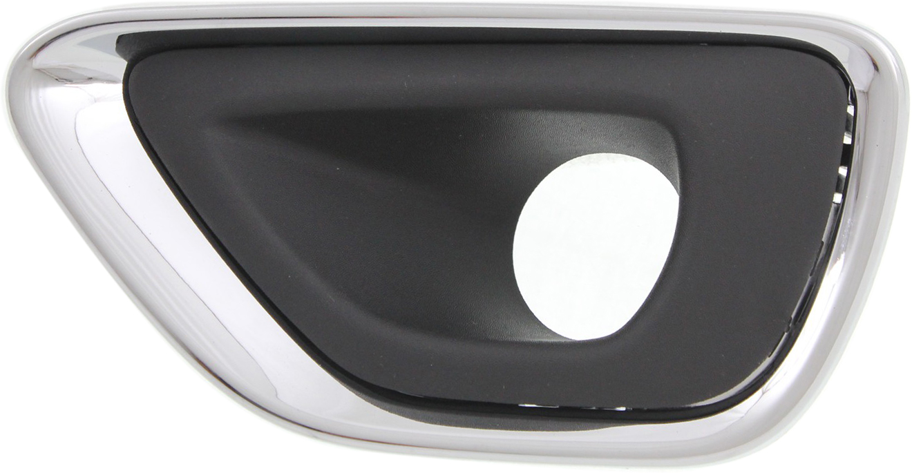 AM GRAND CHEROKEE 14-16 FRONT FOG LAMP MOLDING LH Black w Chrome Trim Laredo Limited Overland Summit Models SKU REPJ108002 Partslink CH1038147 OEM 68143079AB