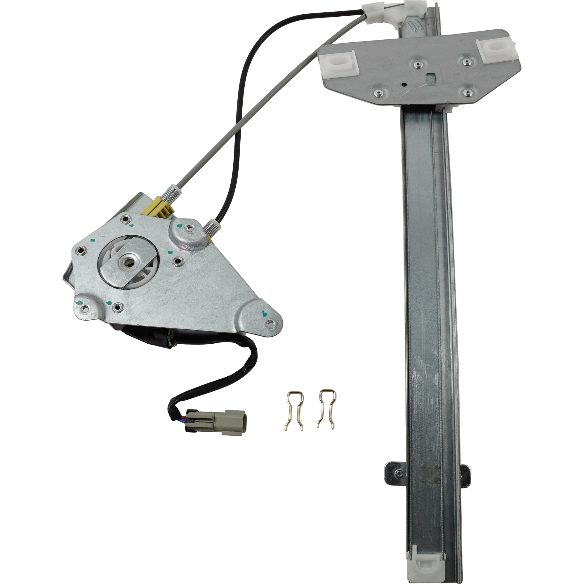 AM LIBERTY 02-06 FRONT WINDOW REGULATOR LH Power w Motor Ball Stud Style w Spring Clip To 2-25-06 SKU REPJ462910 Partslink CH1350155 OEM 68059645AA