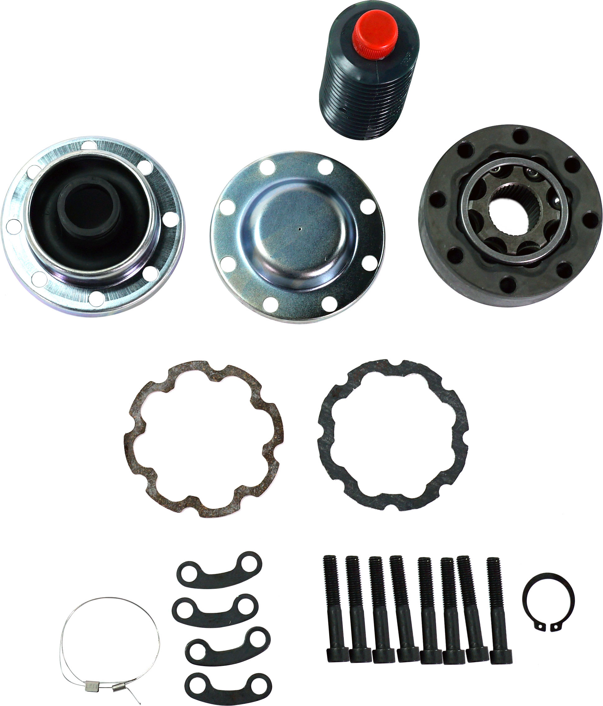 AM WRANGLER JK 07-16 DRIVESHAFT CV JOINT Includes Boot Lock Tie and Grease SKU REPJ545001 OEM 52123553AA 52123555AA 52123557