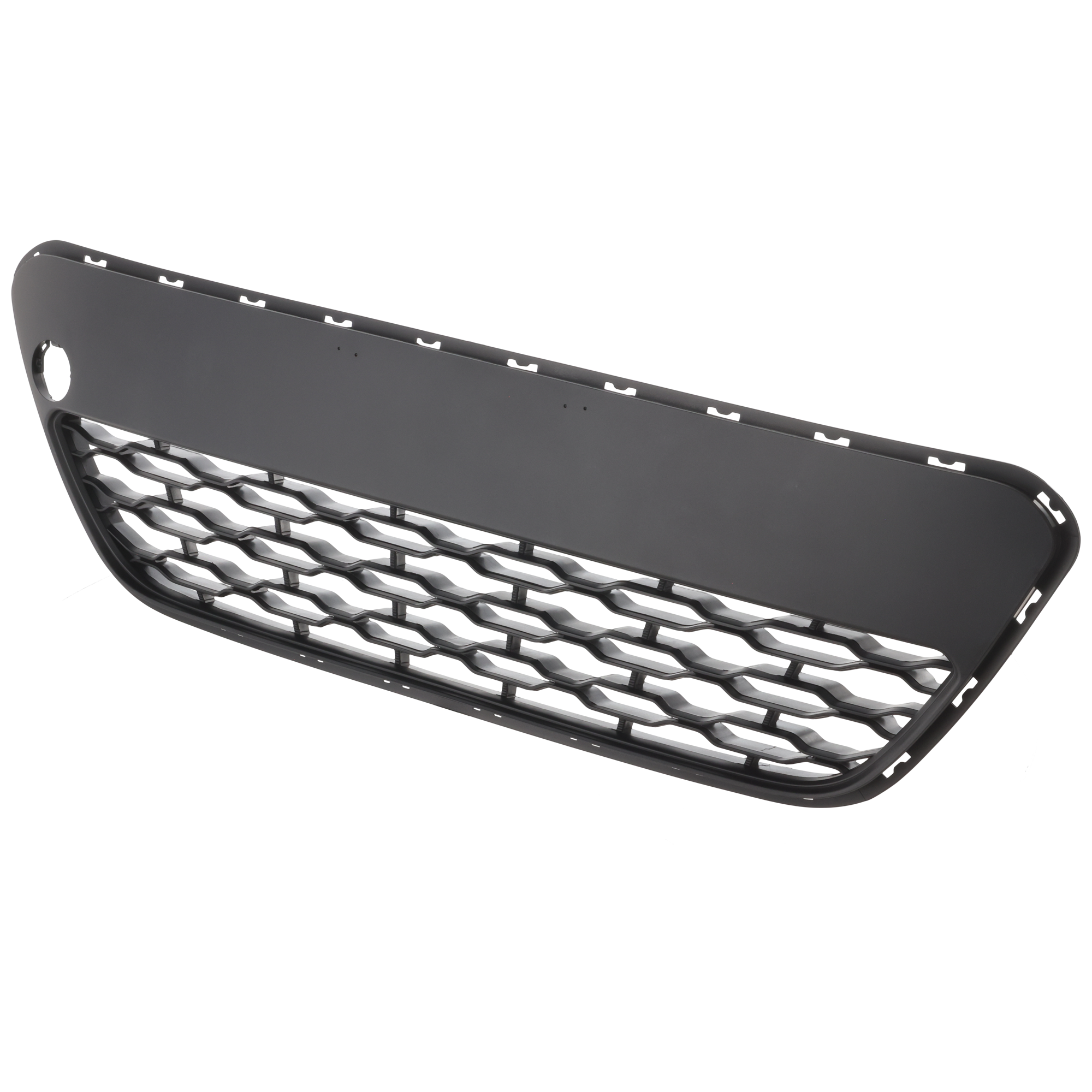 AM RIO 12-15 FRONT BUMPER GRILLE Center Lower Textured Gray Plastic Hatchback SKU REPK015313 Partslink KI1036118 OEM 865611W210