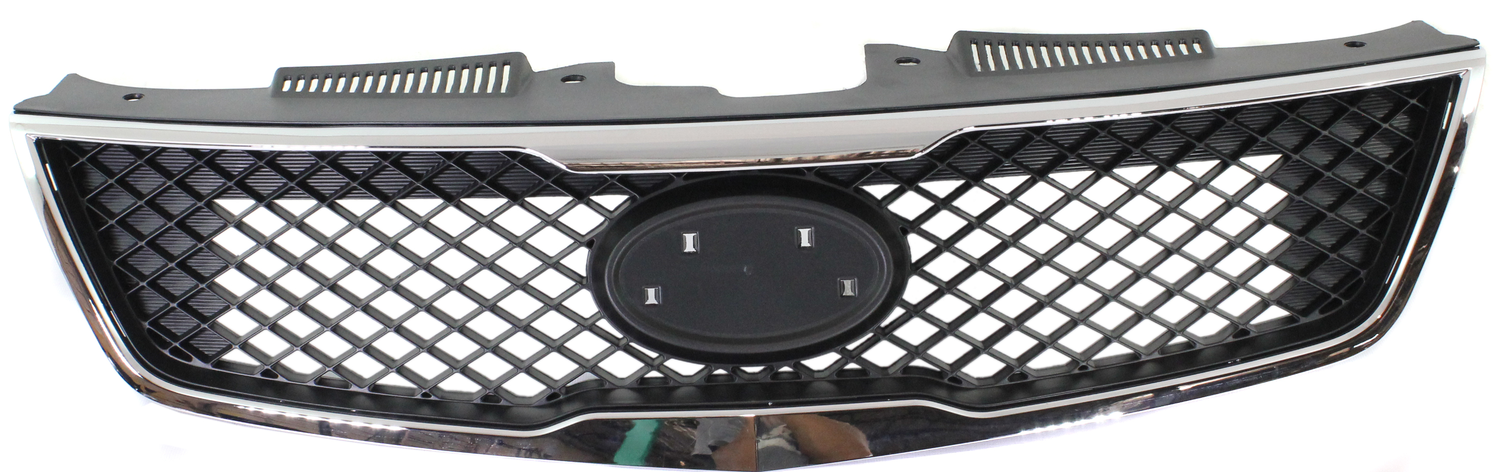 AM FORTE 10-10 GRILLE Textured Black Shell and Insert w Chrome Molding SKU REPK070107 Partslink KI1200139 OEM 863501M010