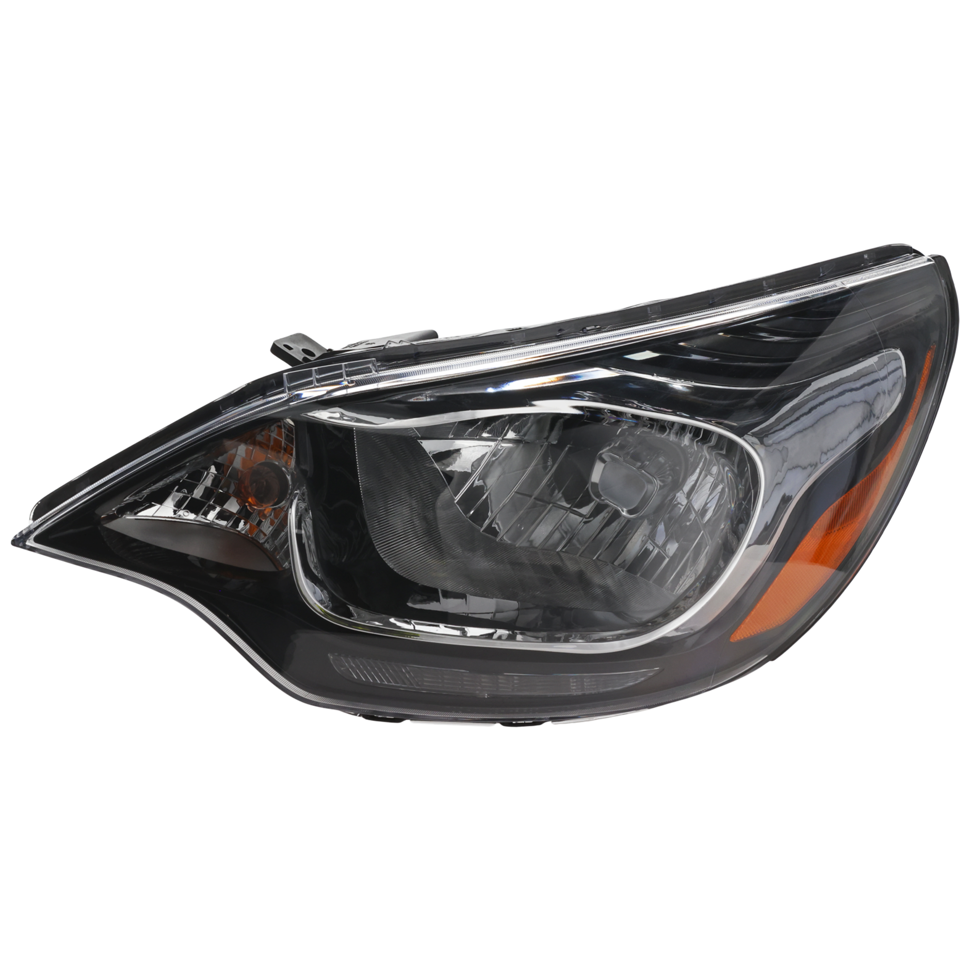 AM RIO 12-17 HEAD LAMP LH Assembly Halogen w o LED Position Light Sedan CAPA SKU REPK100156Q Partslink KI2502159C OEM 921011W100