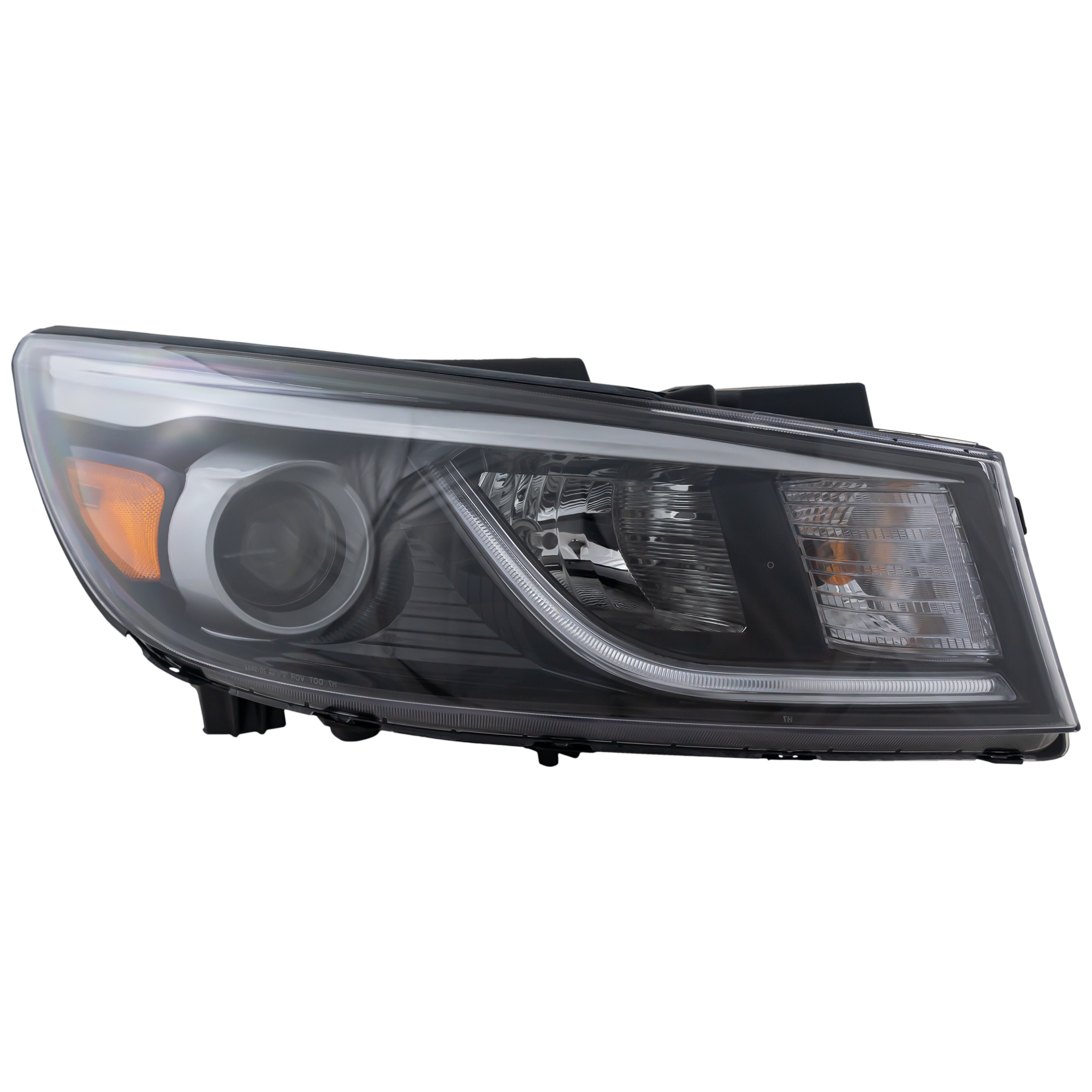 AM SEDONA 15-18 HEAD LAMP RH Assembly Halogen w LED Position Light EX L LX Models CAPA SKU REPK100195Q Partslink KI2503183C OEM 92102A9120