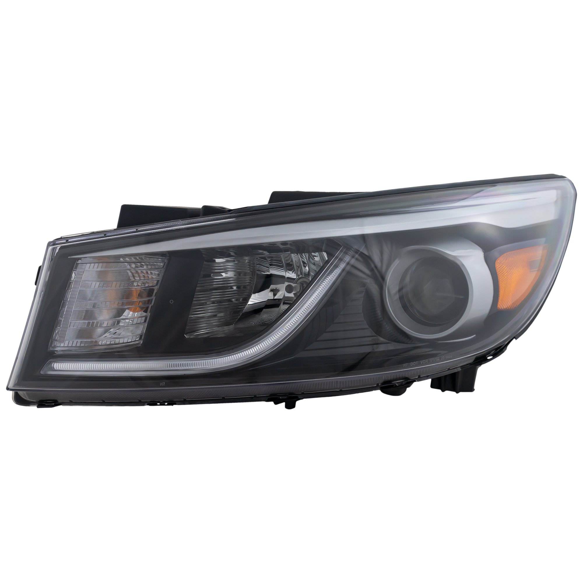AM SEDONA 15-18 HEAD LAMP LH Assembly Halogen w LED Position Light EX L LX Models SKU REPK100196 Partslink KI2502183 OEM 92101A9120