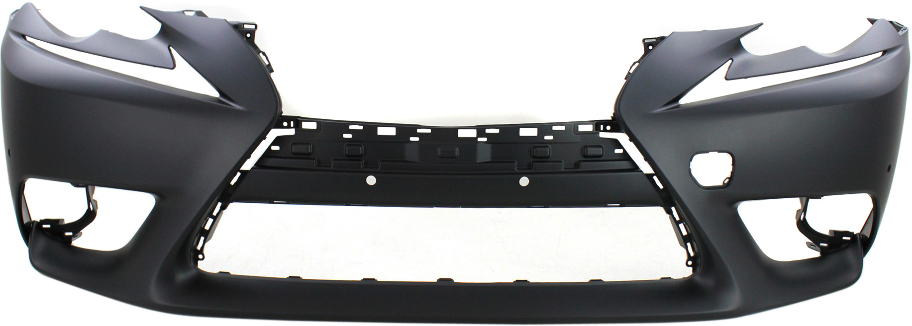 AM IS200T IS250 IS300 IS350-14-16 FRONT BUMPER COVER Primed w o F Sport Pkg w o Headlight Washer Holes w Park Distance Sensor Snsr Holes Exc. C Model SKU REPL010396P Partslink LX1000263 OEM 521195E913