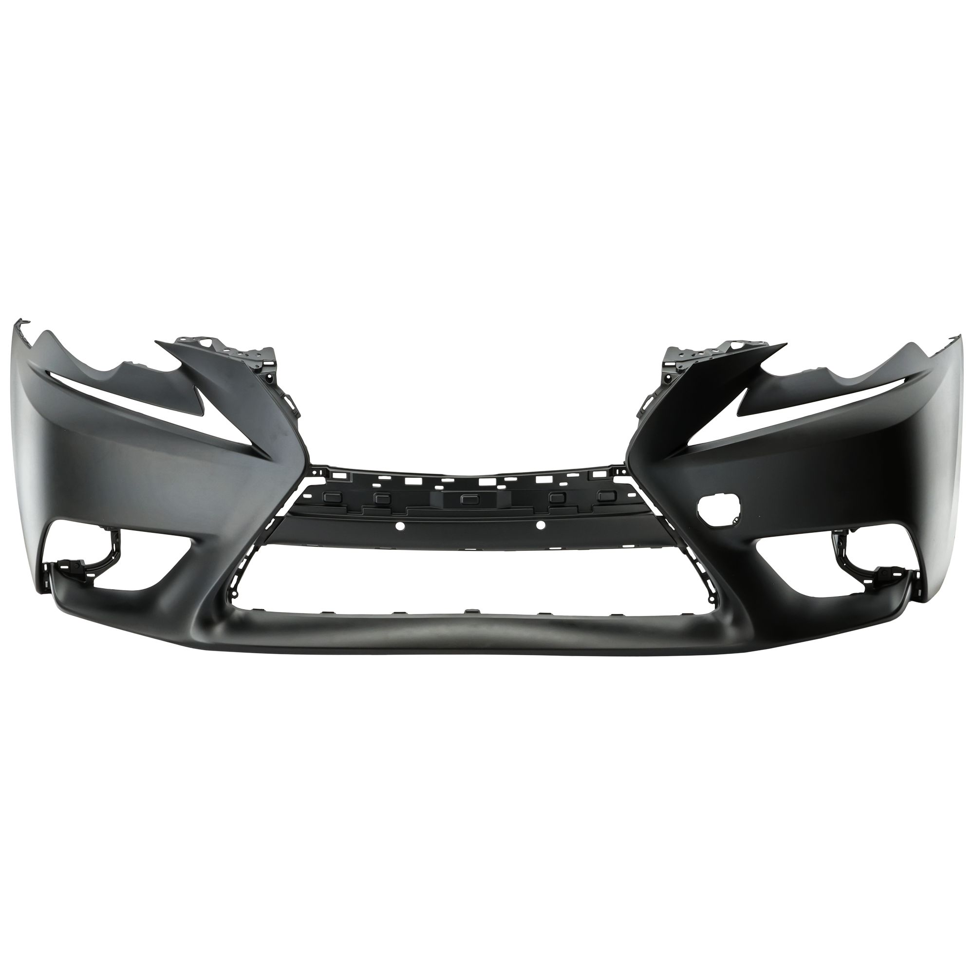 AM IS200T IS250 IS300 IS350-14-16 FRONT BUMPER COVER Primed w o F Sport Pkg w o Headlight Washer Holes and Park Distance Sensor Snsr Holes Exc. C Model CAPA SKU REPL010397PQ Partslink LX1000262C OEM 521195E904