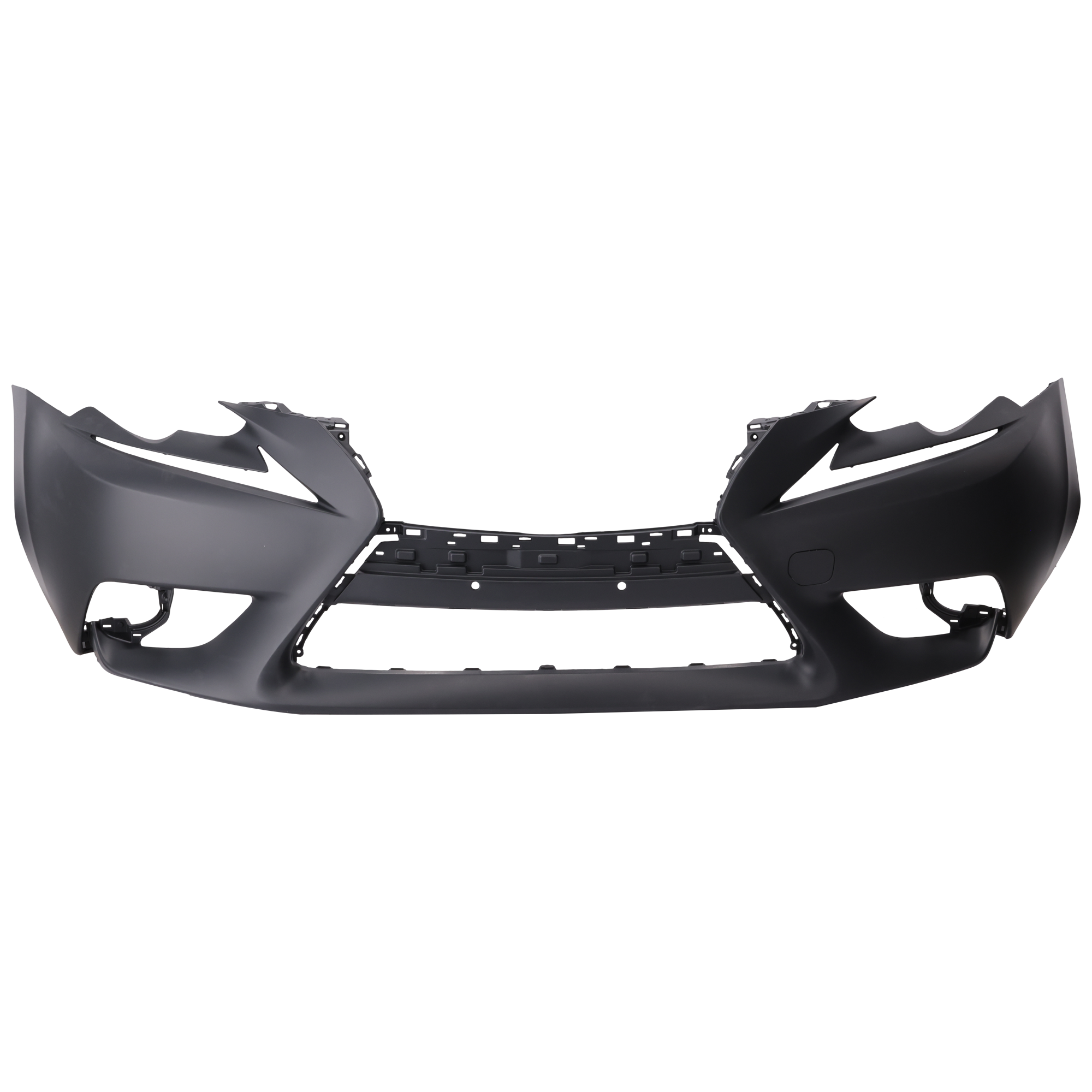 AM IS200T IS250 IS300 IS350-14-16 FRONT BUMPER COVER Primed w o F Sport Pkg w o Headlight Washer Holes and Park Distance Sensor Snsr Holes Exc. C Model SKU REPL010397P Partslink LX1000262 OEM 521195E904