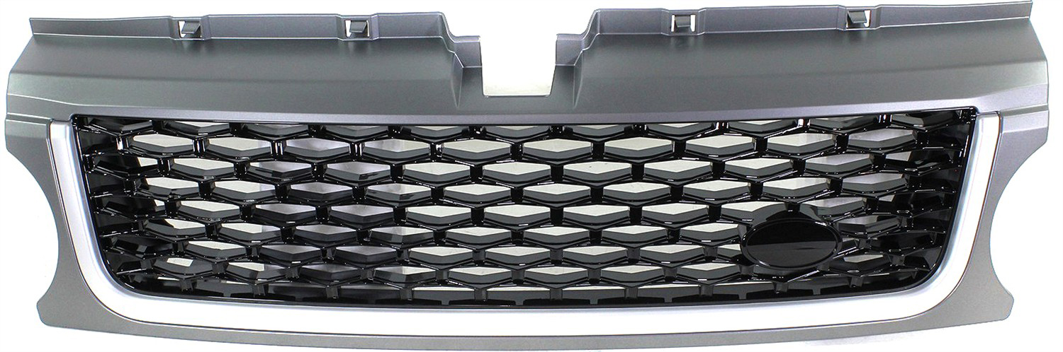 AM RANGE ROVER SPORT 11-12 GRILLE Painted Silver Gray Shell Painted Black Insert w Aotobiography Pkg SC Model SKU REPL070118 Partslink RO1200100 OEM LR019207