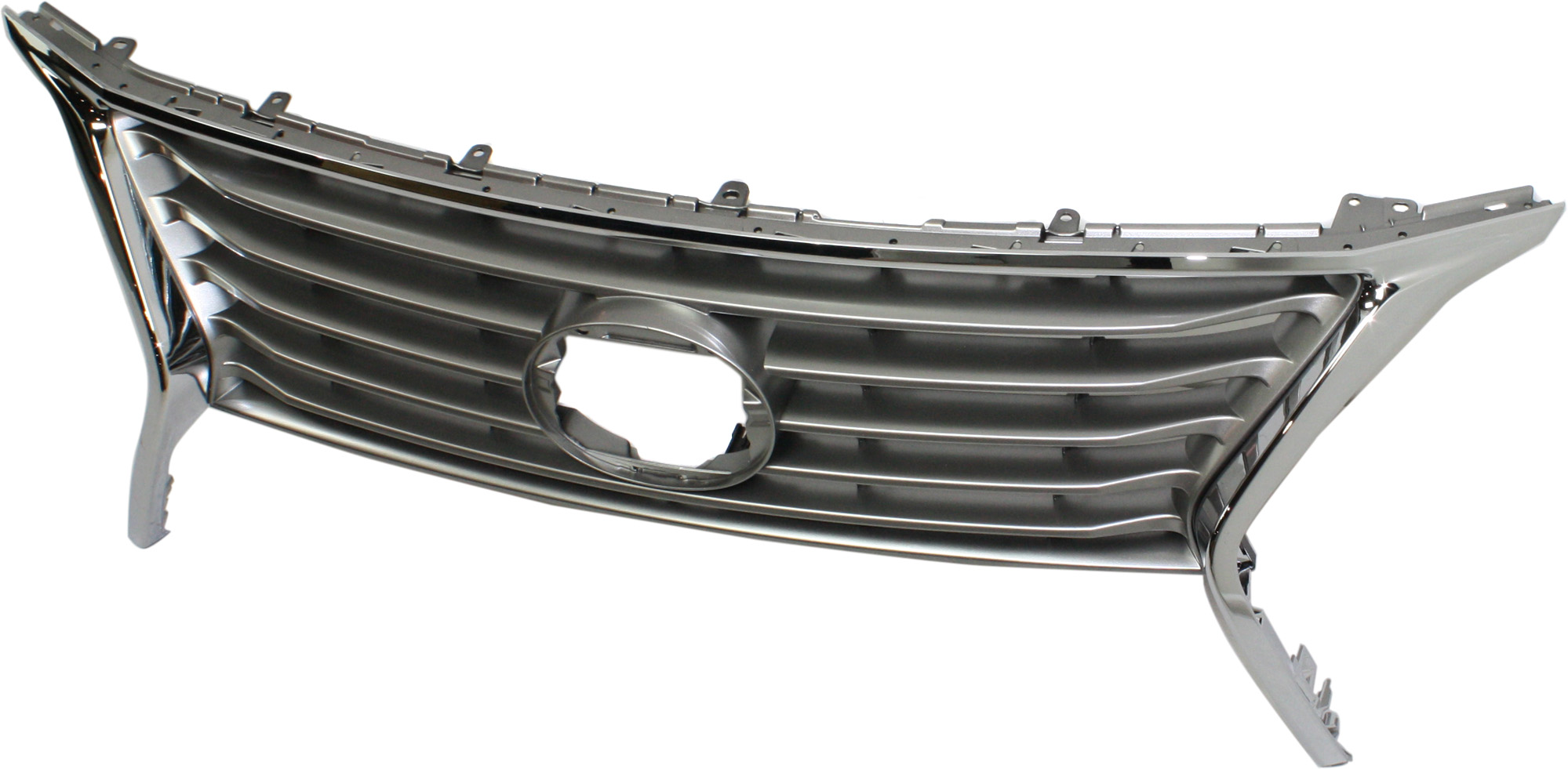 AM RX350-13-15 GRILLE Silver Shell and Insert w o F Sport Pkg Canada Built SKU REPL070130 Partslink LX1200144 OEM 531010E140