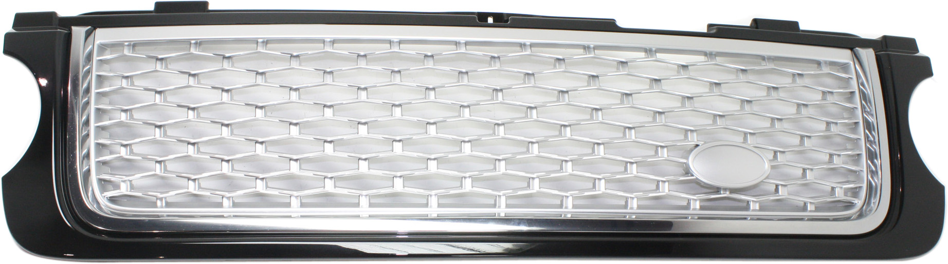 AM RANGE ROVER 10-11 GRILLE Black Shell w Silver Insert Non Plated w Titan Trim SKU REPL070140 Partslink RO1200101 OEM LR026103 LR040740