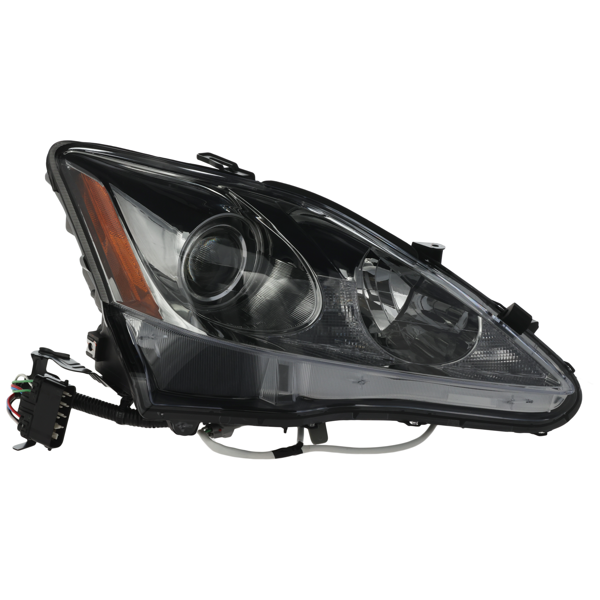 AM IS250 IS350-06-08 HEAD LAMP RH Lens and Housing Halogen w o Auto Leveling Lights SKU REPL100133 Partslink LX2503132 OEM 8113053270