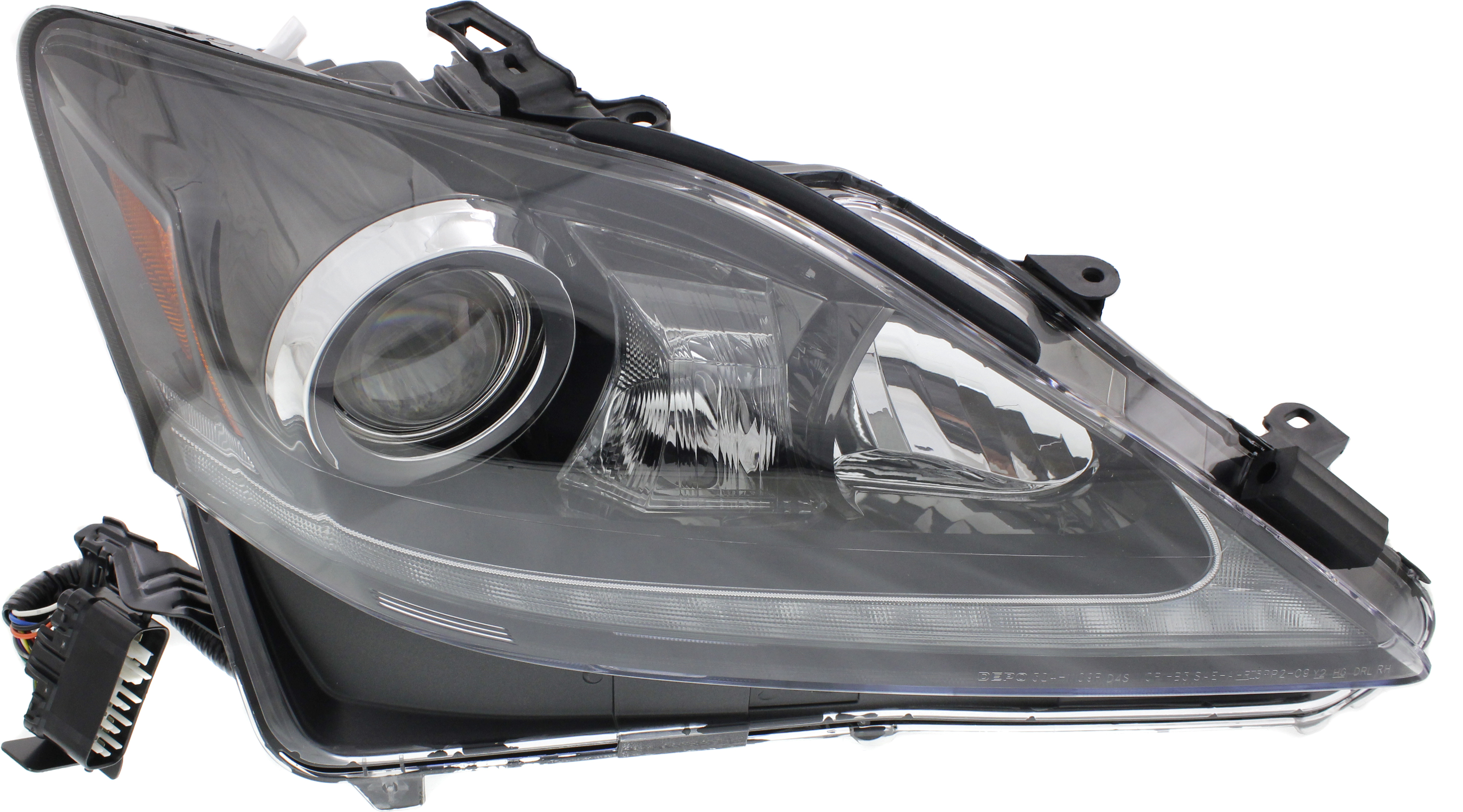 AM IS250 IS350-11-11 HEAD LAMP RH Lens and Housing HID Xenon w o HID Kit Exc. C Model SKU REPL100343 Partslink LX2519133 OEM 8114553540
