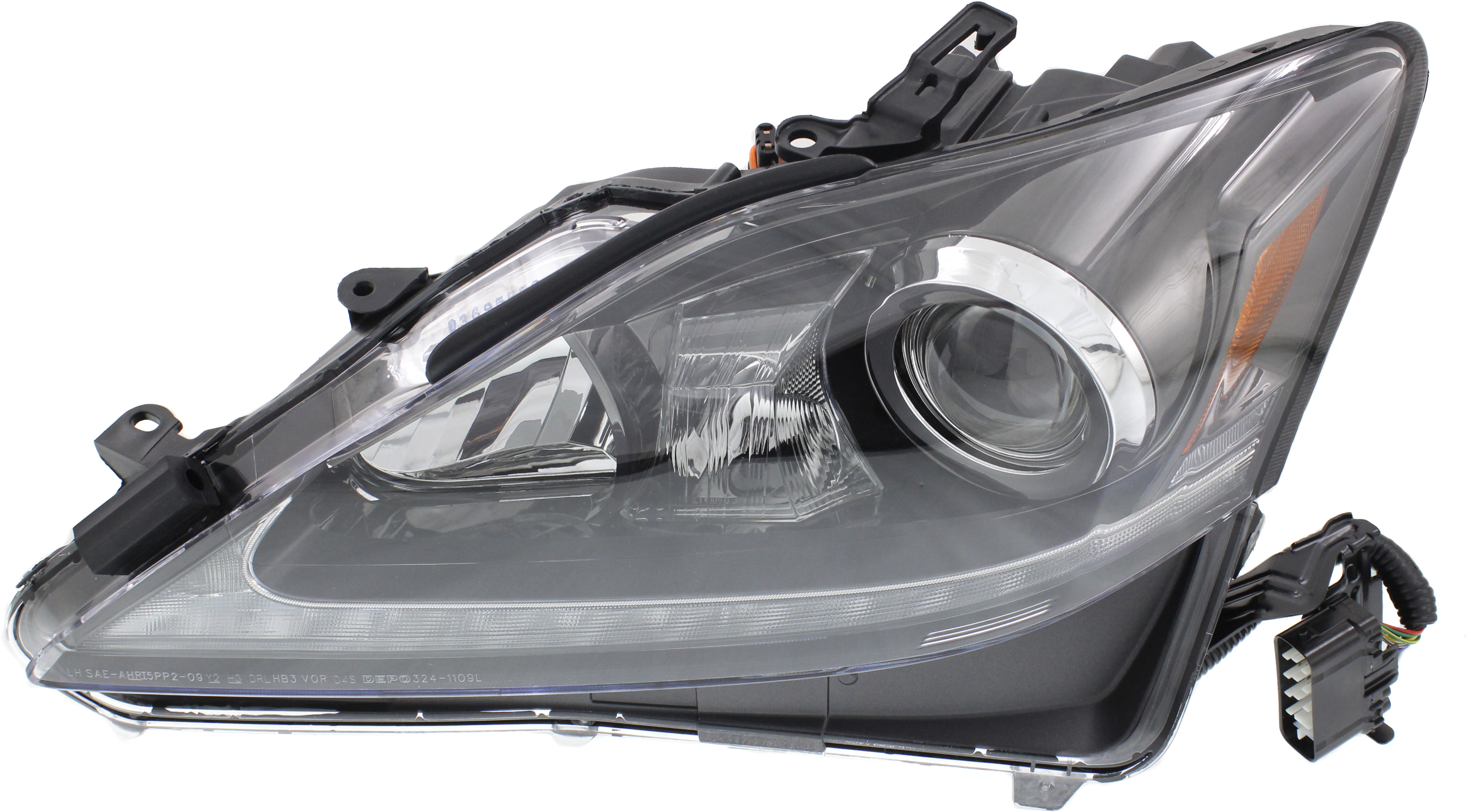 AM IS250 IS350-11-11 HEAD LAMP LH Lens and Housing HID Xenon w o HID Kit Exc. C Model SKU REPL100344 Partslink LX2518133 OEM 8118553540