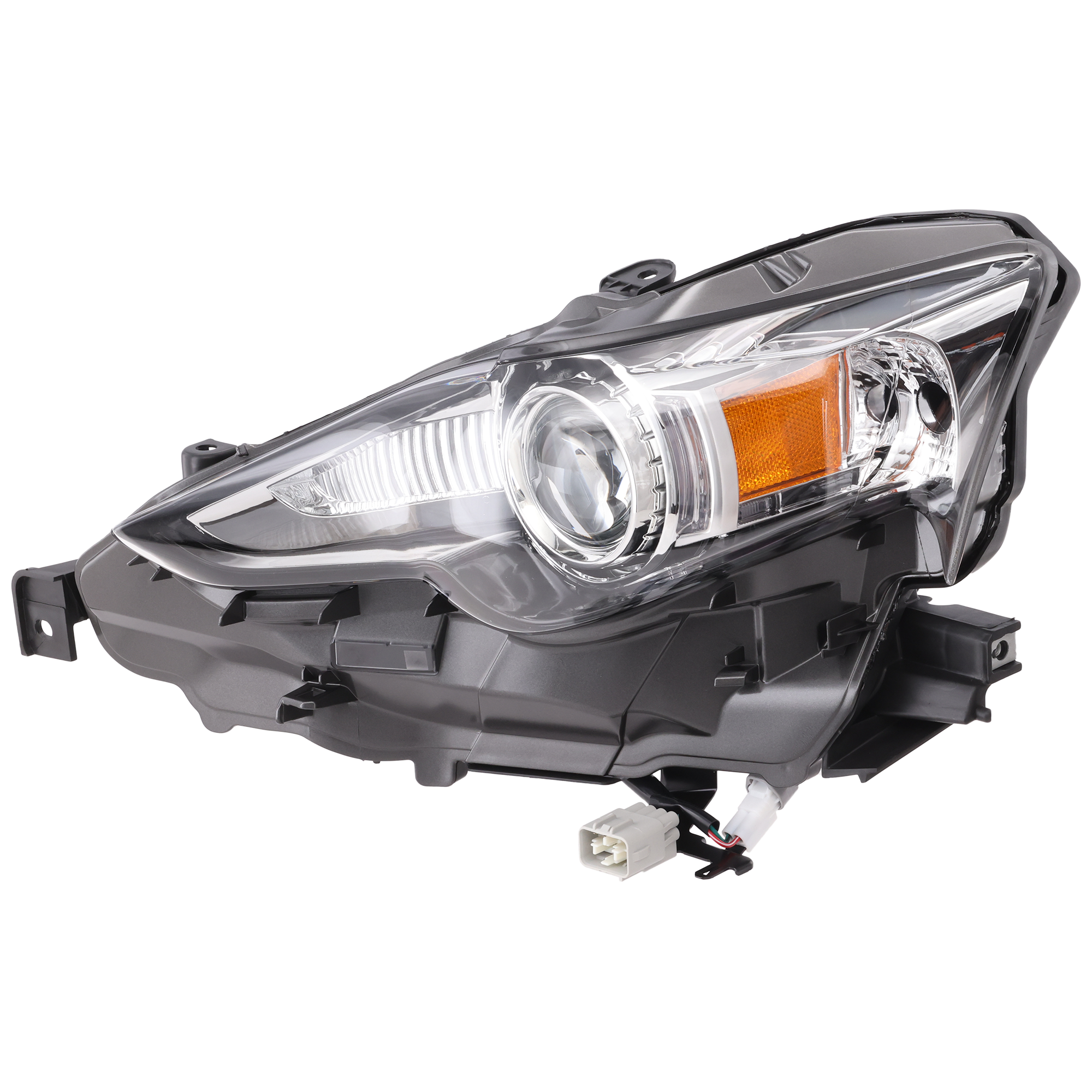 AM IS250 IS350-14-16 HEAD LAMP LH Lens and Housing HID Xenon w o HID Kit Exc. F Sport C Models SKU REPL100398 OEM 8118553721 PFM