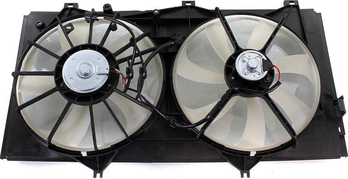 AM CAMRY 07-17 AVALON 05-18 VENZA 09-16 RADIATOR FAN ASSEMBLY V6 w Tow Pckg. w o Control module SKU REPL160907 Partslink LX3115113 OEM 163630P030 PFM