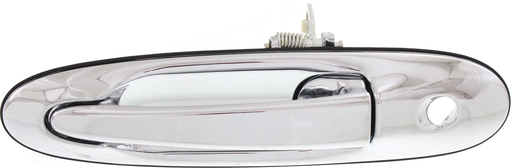 AM TOWN CAR 98-02 FRONT EXTERIOR DOOR HANDLE LH All Chrome w Keyhole Plastic SKU REPL462128 Partslink FO1310145 OEM YW1Z5422405AA