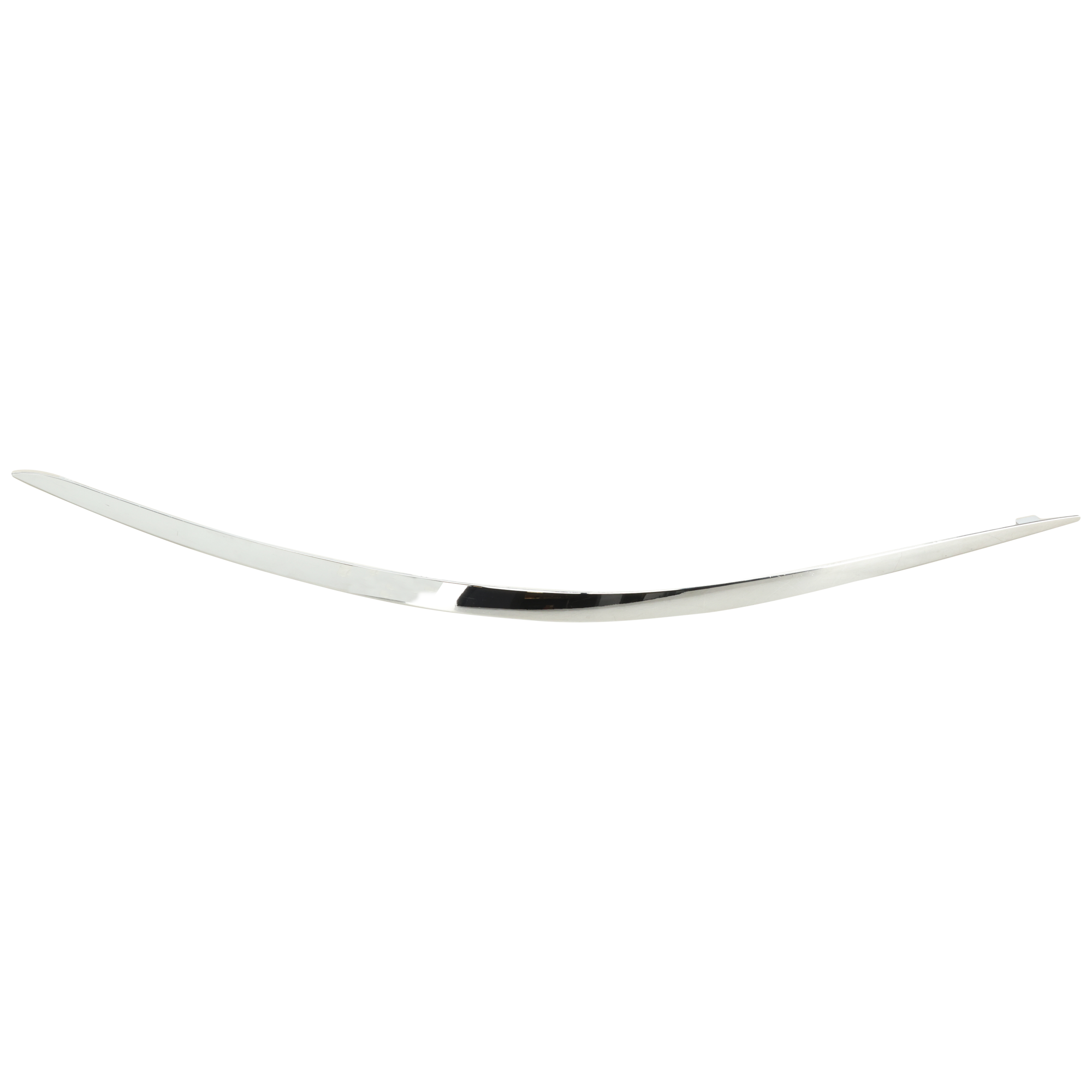 AM E CLASS 07-09 FRONT BUMPER MOLDING LH Impact Strip Chrome Sedan Wagon SKU REPM016102 Partslink MB1058115 OEM 2118852321