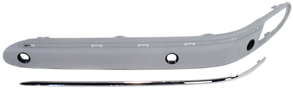 AM C CLASS 01-07 FRONT BUMPER MOLDING LH Outer Impact Strip Primed Avantgarde Pkg. and Elegance Pkg. w Parktronic SKU REPM016128 Partslink MB1058118 OEM 2038852321