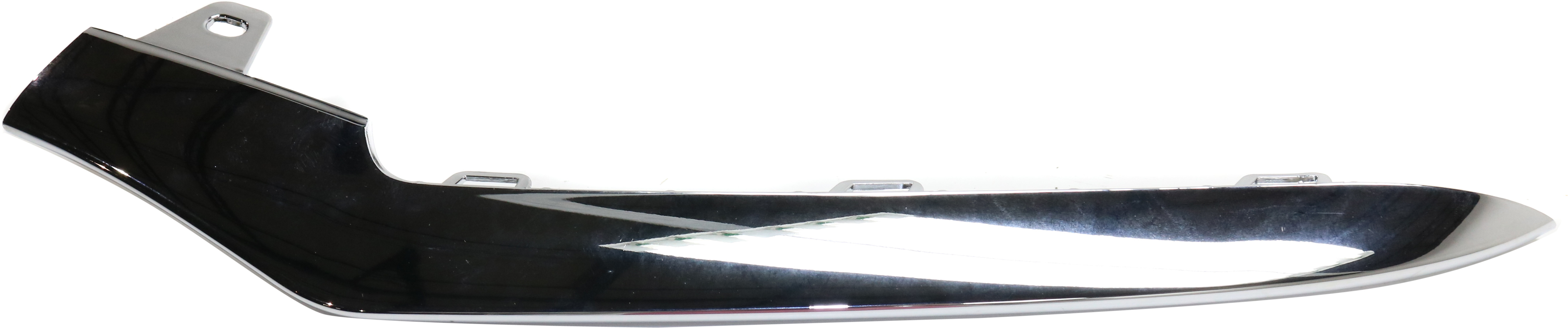 AM E CLASS 14-16 FRONT BUMPER MOLDING LH Chrome w AMG Styling Package Sedan 2014 Wagon Exc. E63 Model SKU REPM016152 Partslink MB1046127 OEM 2128852774
