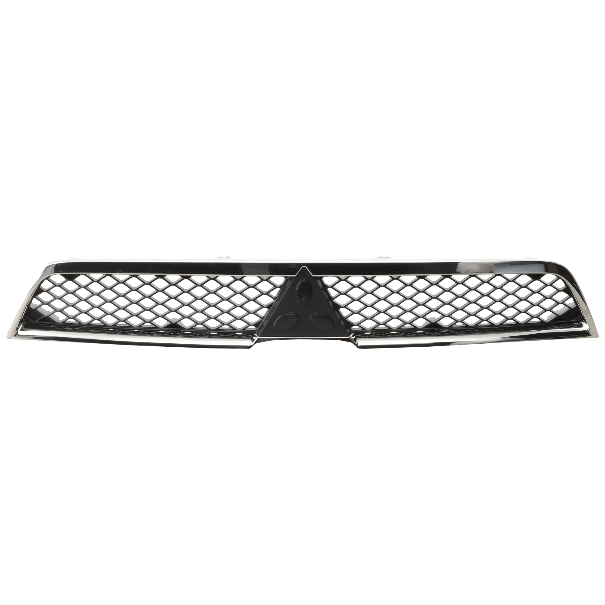 AM LANCER 08-15 GRILLE Chrome Shell Black Insert w o Turbo ABS Exc. Evolution Ralliart Models SKU REPM070107 Partslink MI1200255 OEM 7450A093