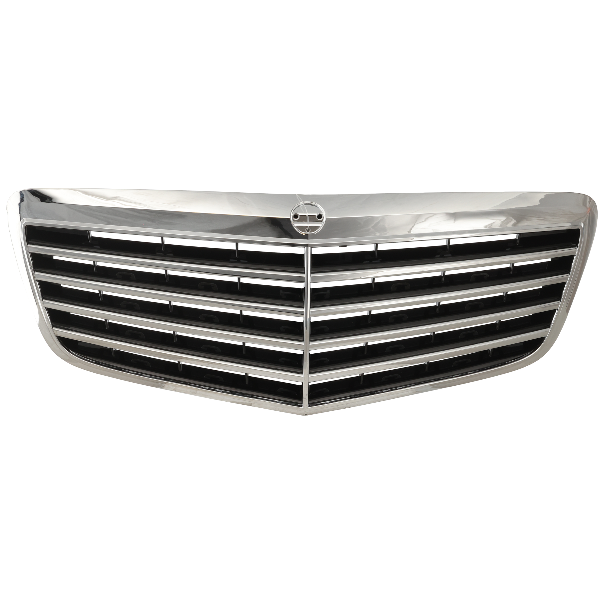 AM E CLASS 07-09 GRILLE Chrome Shell Painted Black Insert w o Proximity Cruise Control Sedan Wagon SKU REPM070115 Partslink MB1200146 OEM 21188017839040