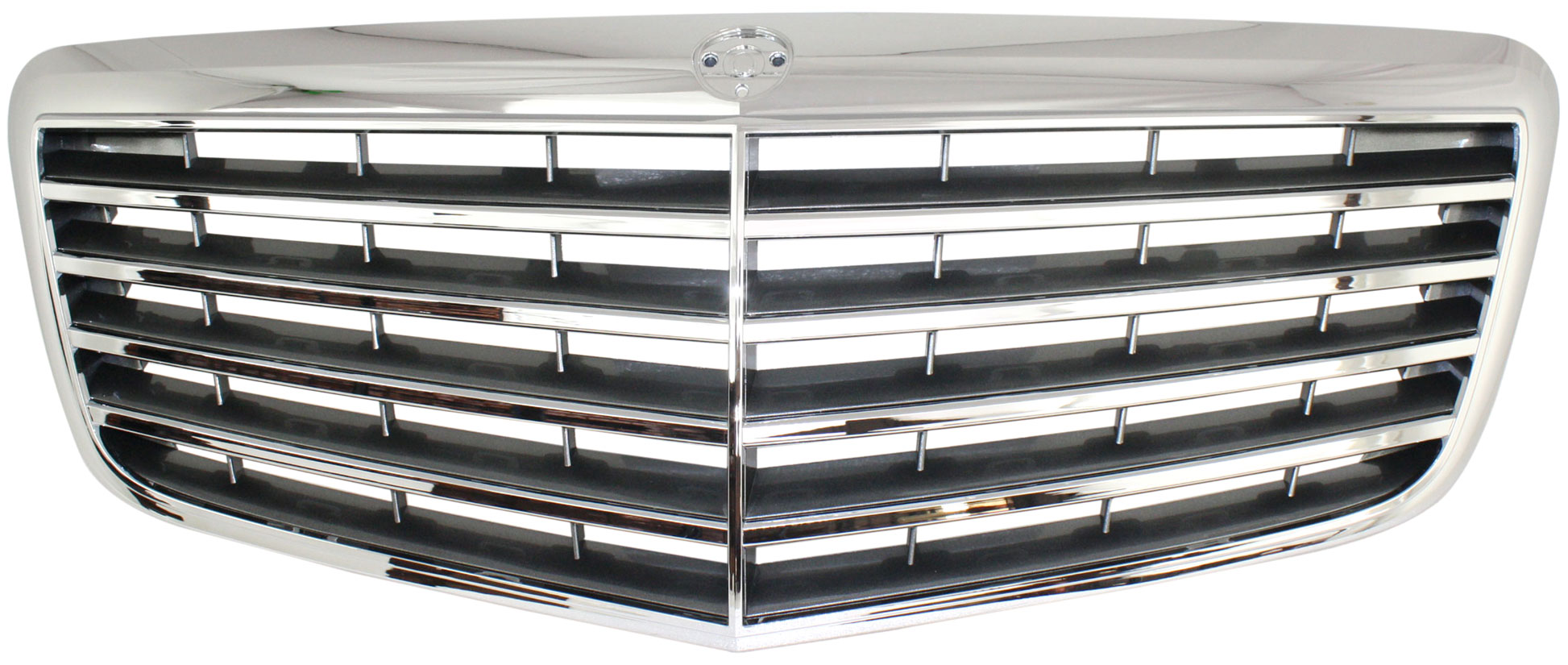 AM E CLASS 07-09 GRILLE Chrome Shell Painted Gray Insert w o Proximity Cruise Control Sedan Wagon SKU REPM070120 Partslink MB1200147 OEM 21188017837246