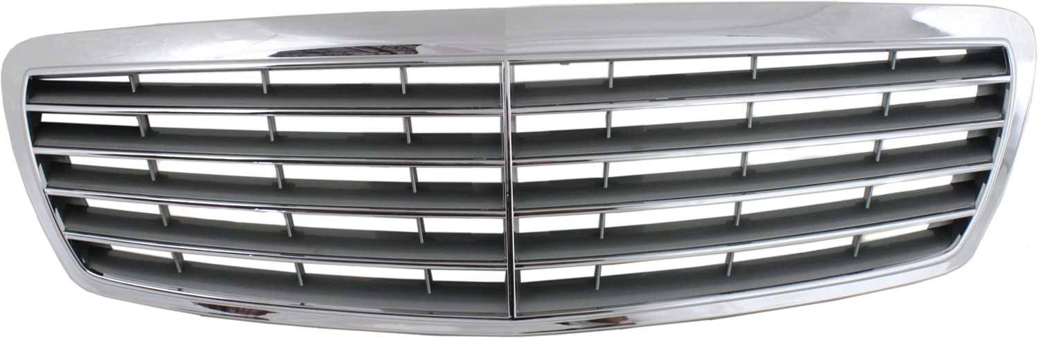 AM E CLASS 03-06 GRILLE Chrome Shell Gray Insert w o Proximity Cruise Control w Elegance Pkg SKU REPM070121 Partslink MB1200134 OEM 21188003837246