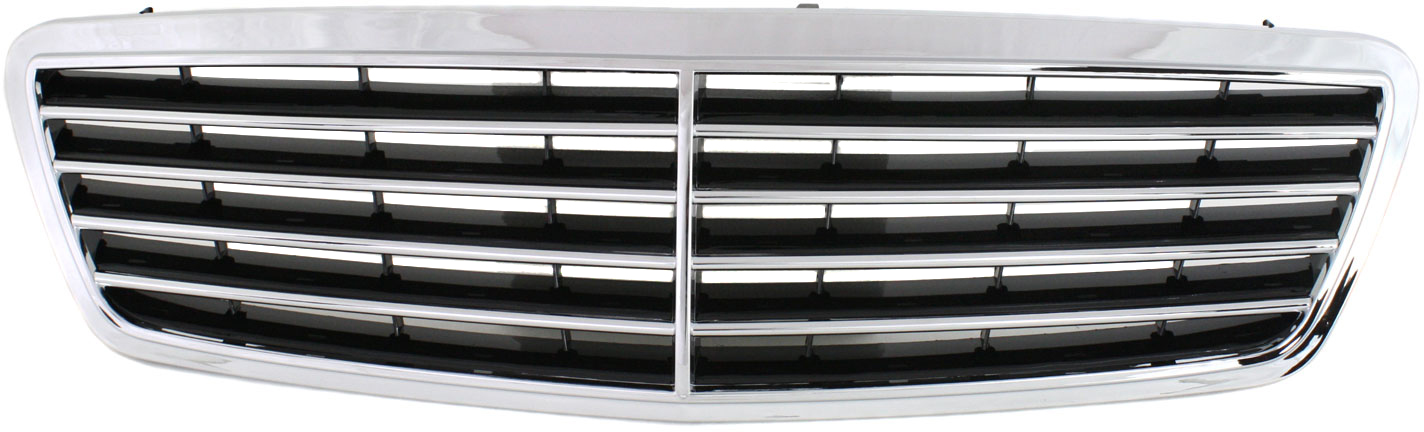 AM C CLASS 01-07 GRILLE Chrome Shell Painted Black Insert Avantgarde and Elegance Pkg Sedan Wagon SKU REPM070126 Partslink MB1200117 MB1200143 OEM 20388002239040-20388000000000