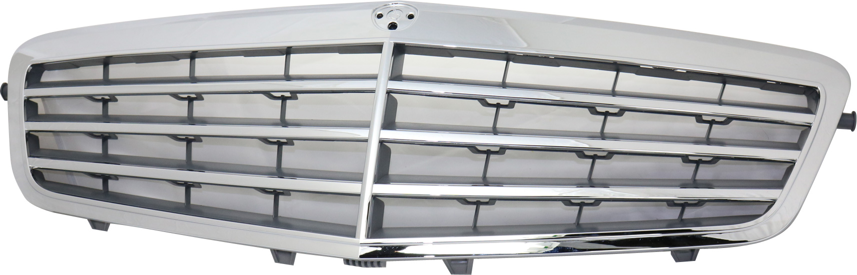 AM E CLASS 10-13 GRILLE Chrome Shell PTM Insert w o Distronic Cruise Control Base Package Sedan Wagon SKU REPM070127 Partslink MB1200149 OEM 21288008839040